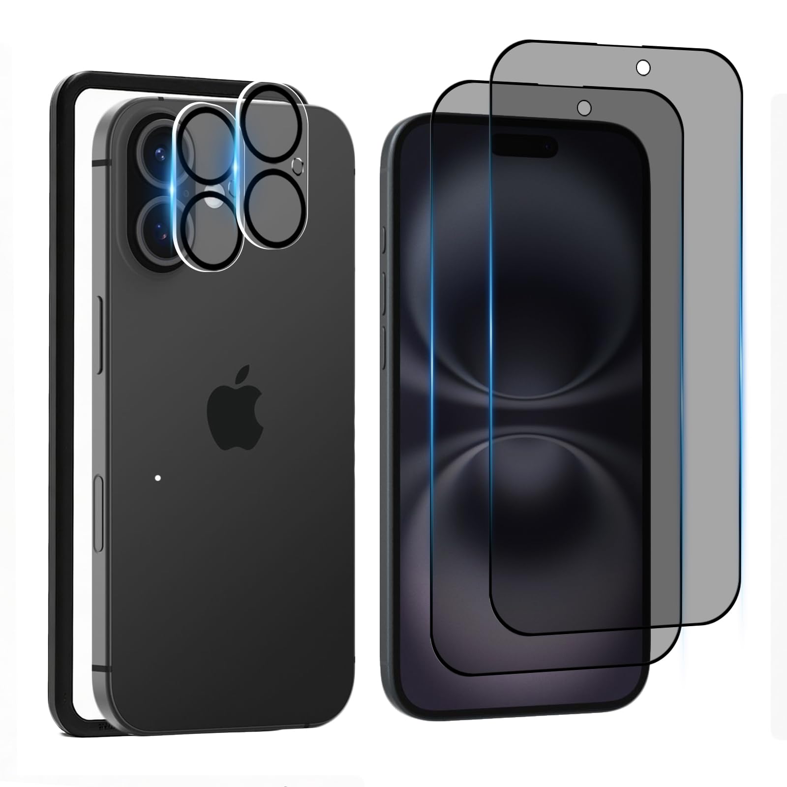 【2枚セット】 iPhone 16 用 覗き見防止 フィルム 180度 いpho…