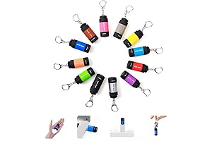 Tileon Mini Keychain Light 12-Pack: Waterproof, Rechargeable, LED Flashlights for Emergencies