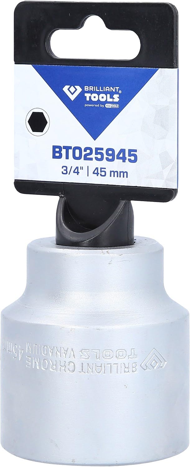 BRILLIANT TOOLS BT025945 Bussola esagonale 3/4", 45 mm [Powered by KS TOOLS]
