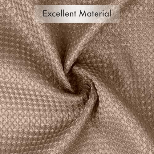 Image of AmazerBath Waffle Shower Curtain Small, Stall Shower Curtain Tan, Taupe Shower Curtain Fabric, Hotel Quality Bathroom Shower Curtains, Heavy Duty, 36 x 72 Inches