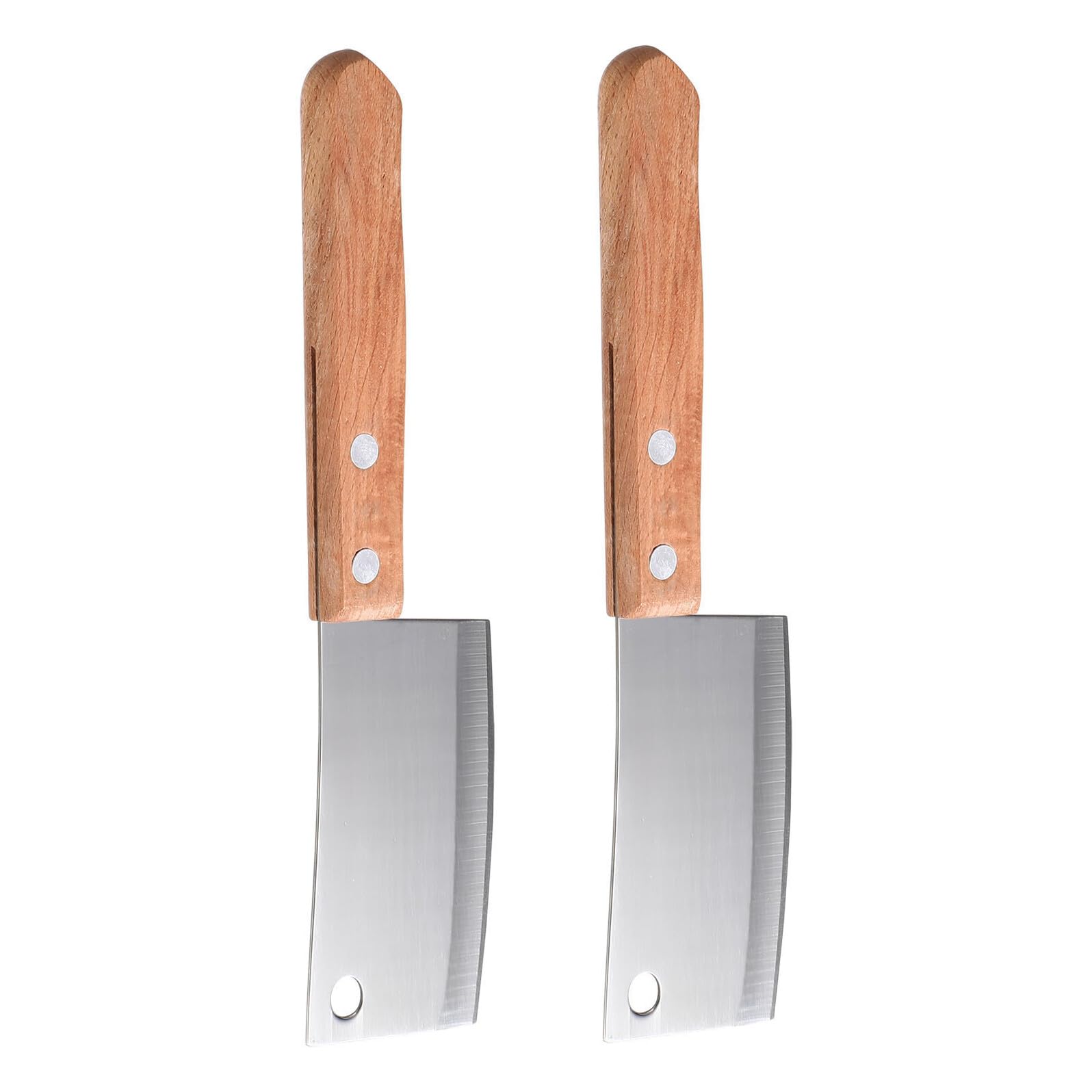 jojofuny Mini Couteaux Cuisine 2 Pièces en Acier Inoxydable et Bois