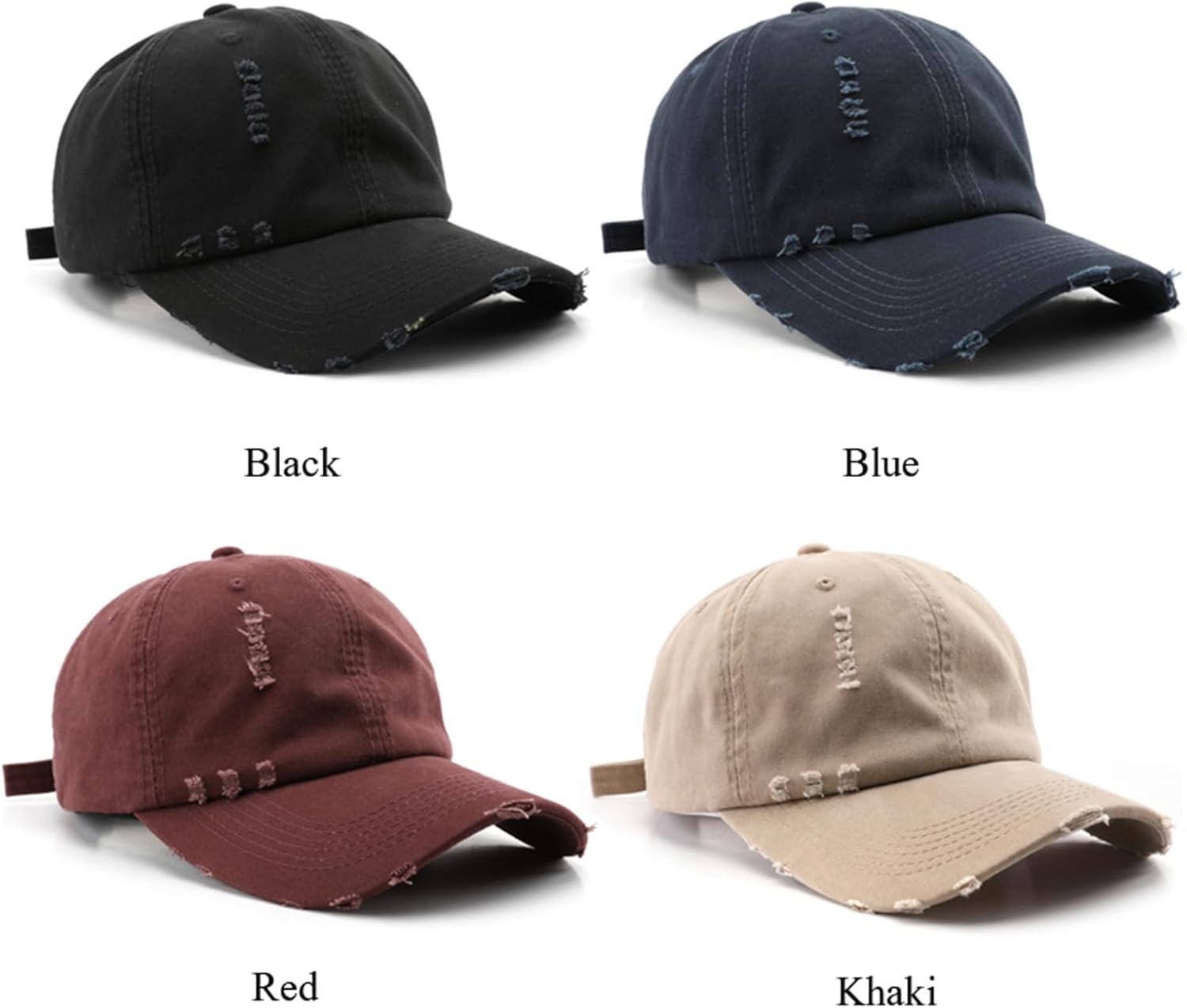 Vintage Washed Distressed Baseball Cap Unconstructed Soft Dad Hats Adjustable Trendy Trucker Hat for Mens Womens - Image 2