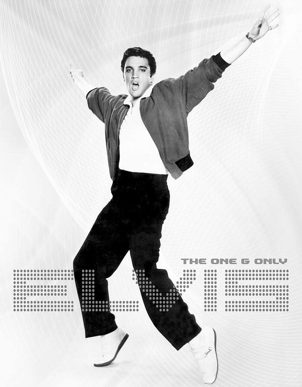 Desperate Enterprises White Elvis Presley Plate Arms In The Air 41X32 Cm Tole Usa