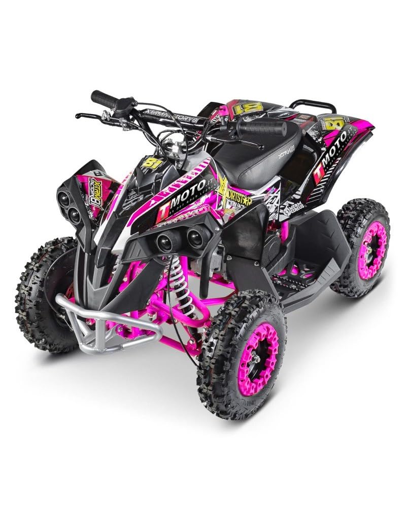 MiniQuad Thor 50cc a Benzina Rosa Pink – Quad 50cc a Benzina per Bambini, Motore 2 Tempi, Ruote 6 Pollici, Avviamento Easy Start, Ideale per Off-Road