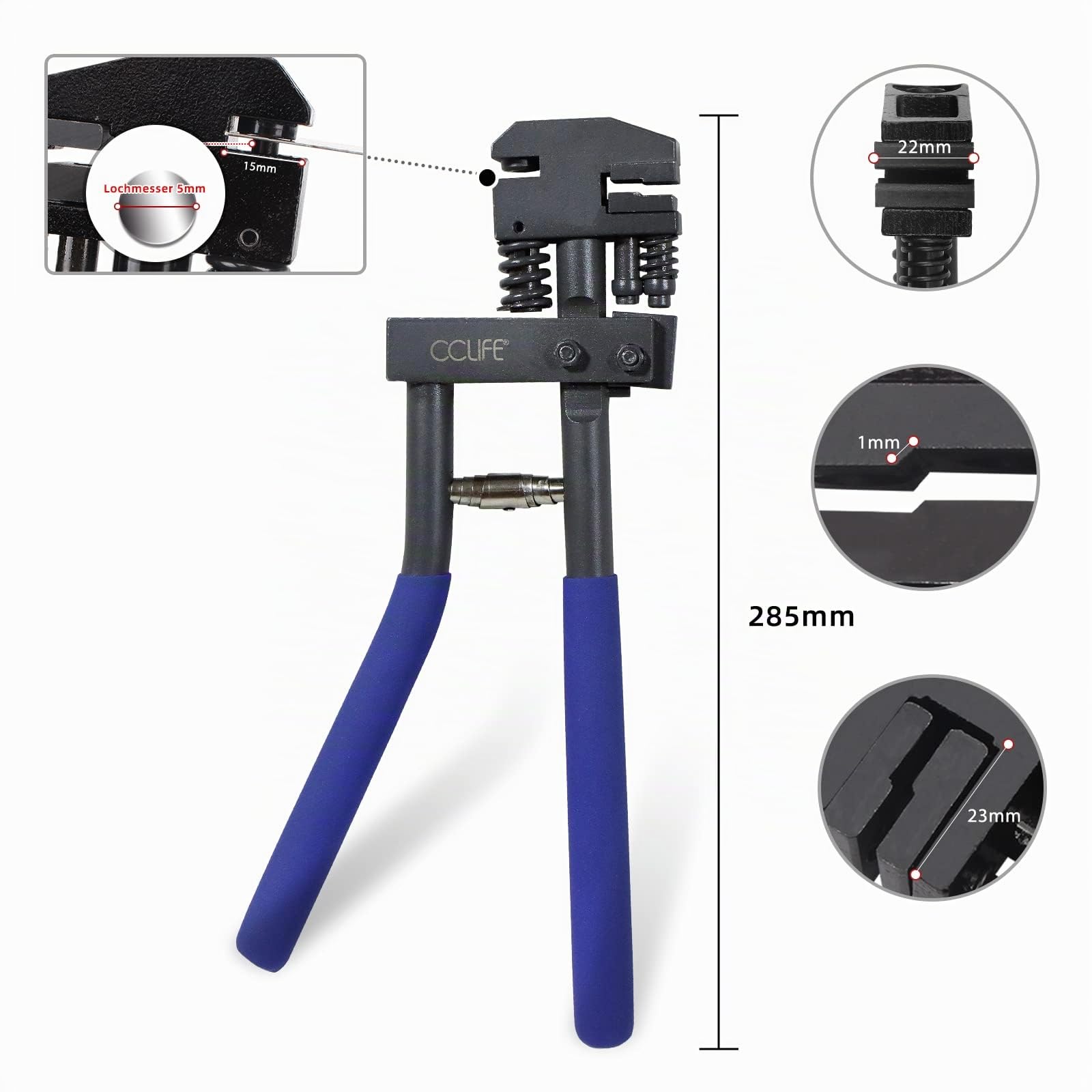CCLIFE Pince à soyer 2 en 1 et sertir Pince poinconner pour Tôle de carrosserie 5 mm