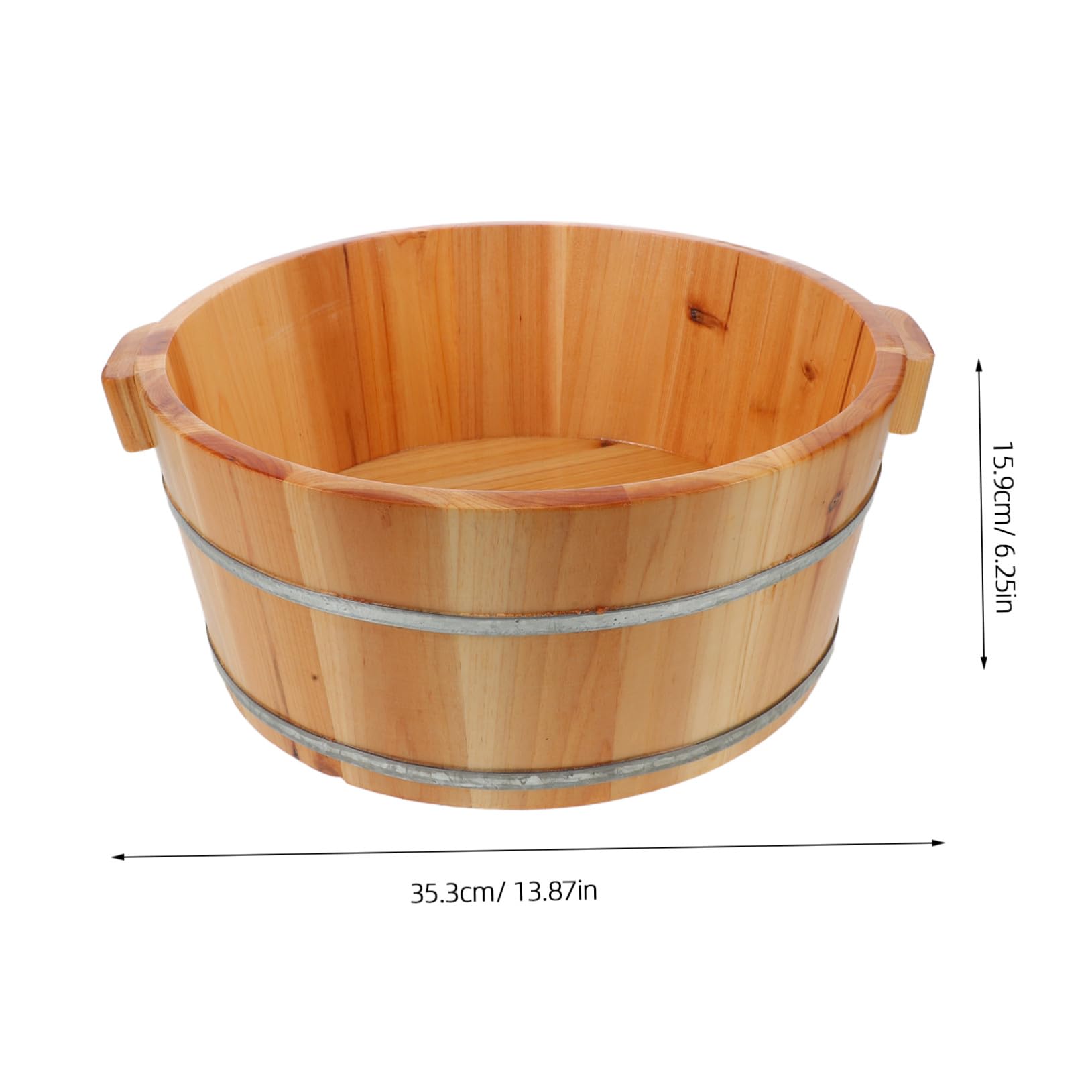 Cubo de Pedicura de Madera Marrón para Remojar los Pies