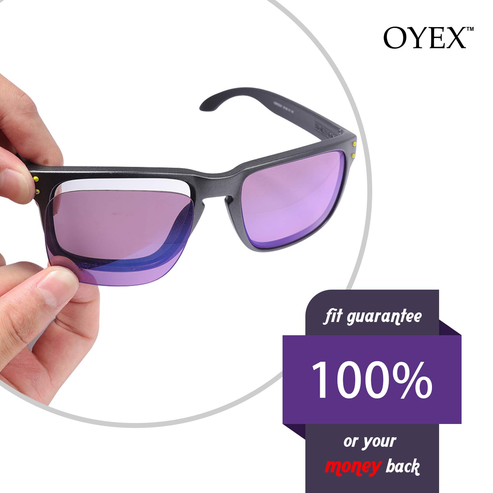 OYEX 2 Pcs Polarized Replacement Lenses for Oakley Radar Path Sunglass - Silver Titanium & Fire Red Mirror