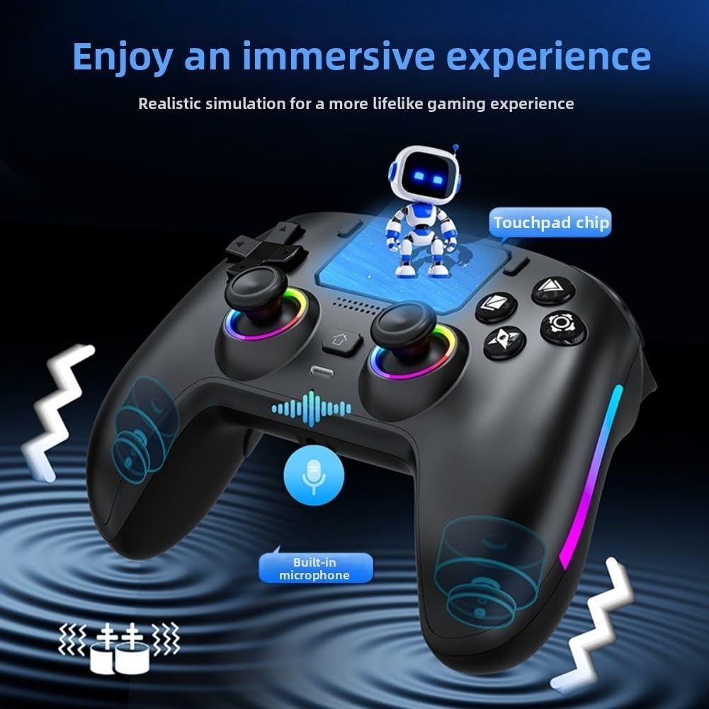 RiseNova Sześcioosiowy bezprzewodowy gamepad do PS5/PS4 (czarny)