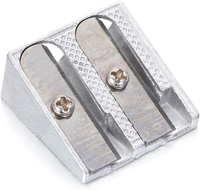1PCS Silver Sharpener Metal Bevelled Double Hole Pencil Sharpener School Office Sharpener Stationery Supplies