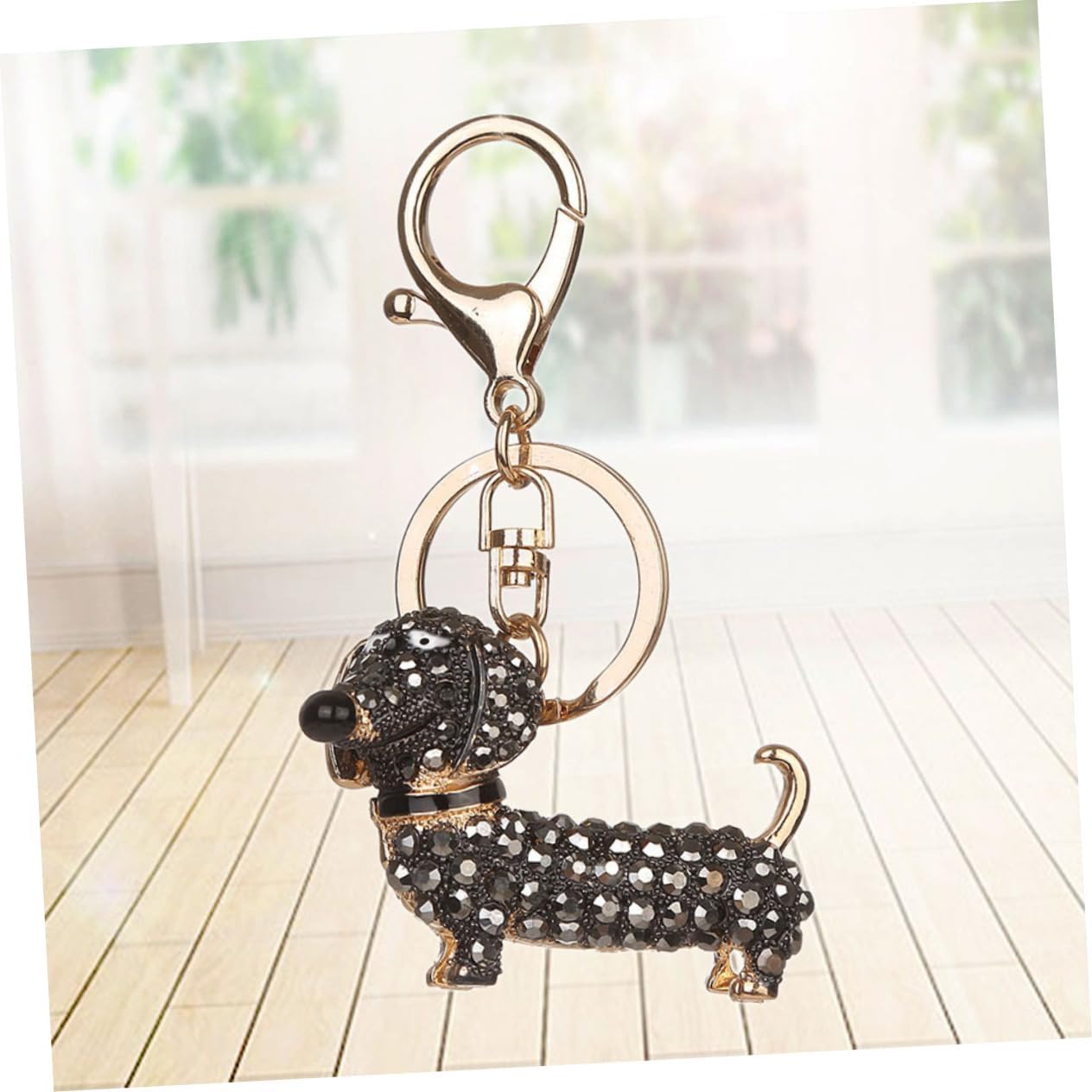 Rhinestone Dog Keychain Dog Bag Charm Dog Keyring Cute Keychain Bling Backpack Keyring Purse Keychain Car Keys Keychain Charm For Women Men - Image 7