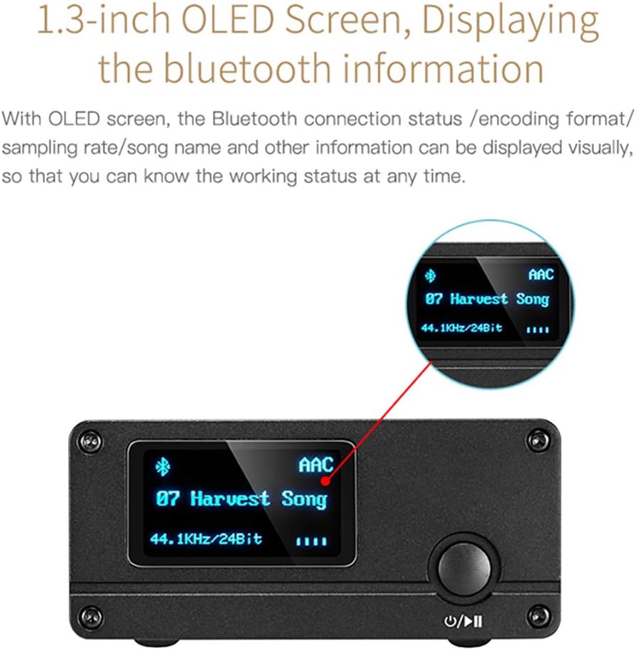 Best Cyber Monday 🔥 Xduoo XQ-50 Pro Analog Audio Converter Wireless Bluetooth5.0 Receiver HiFi PC USB DAC Lossless Audio Receiver CS8406 ES9018K2M Decoding with OLED Display Optical Coaxial AUX Output