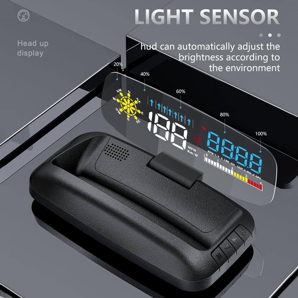 Head Up Display Proyección de navegación HUD Pantalla de visualización frontal Velocímetro GPS Medidor de temperatura del agua Consumo de combustible Accesorios for automóviles Head Up Display Coche(C
