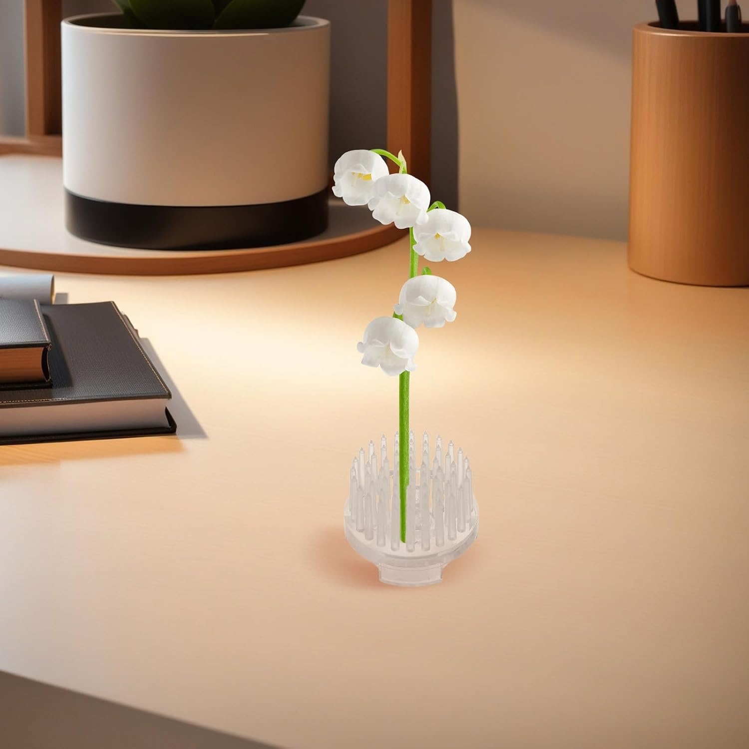 5pcs Floral Frogs with Suction Cup - Non-Slip Plastic Flower Holder, Clear Japanese Ikebana Kenzan, Invisible Fixed Tools Pin for Vase Faux Flower Arrangement