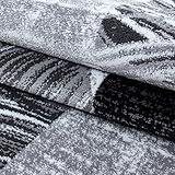 Carpetsale24 Teppich Wohnzimmer 120x170 cm Schwarz Modern Abstraktes Kariert Design Kurzflor Schlafzimmer Esszimmer Küche Jugendzimmer Waschbar Pflegeleicht Extra Weich
