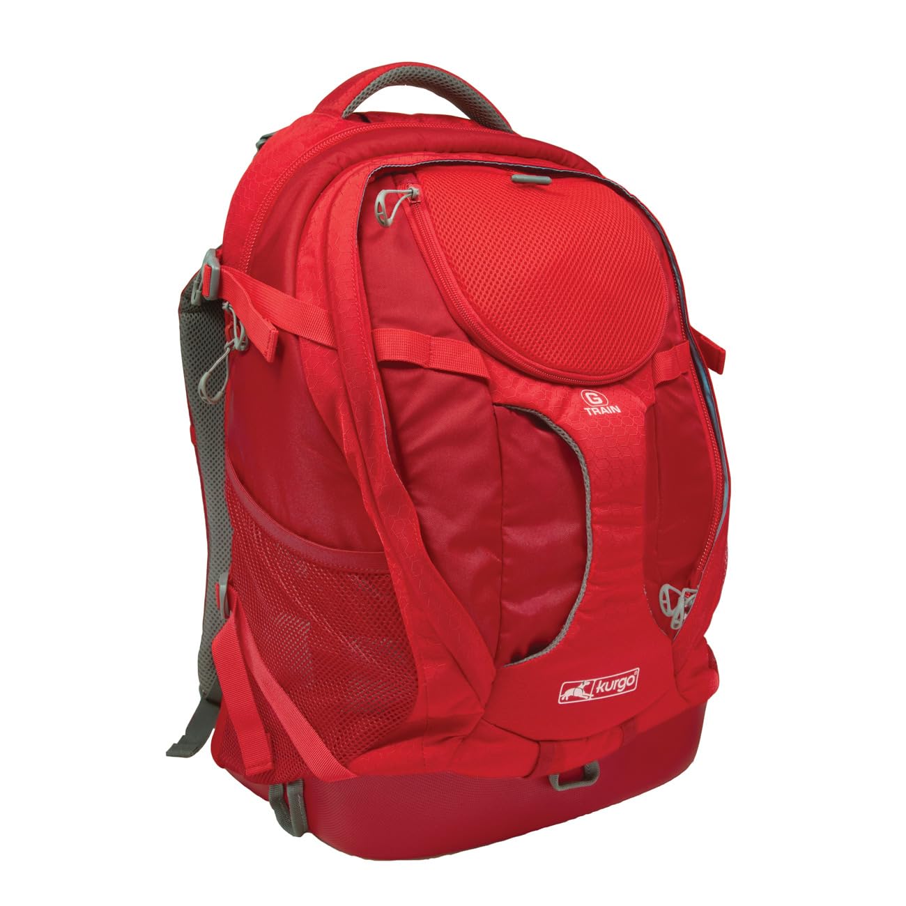 Kurgo G-Train Sac à Dos de Transport pour Petits Chiens et Chats, Sac de Voyage et Randonnée avec Fond étanche, Rouge