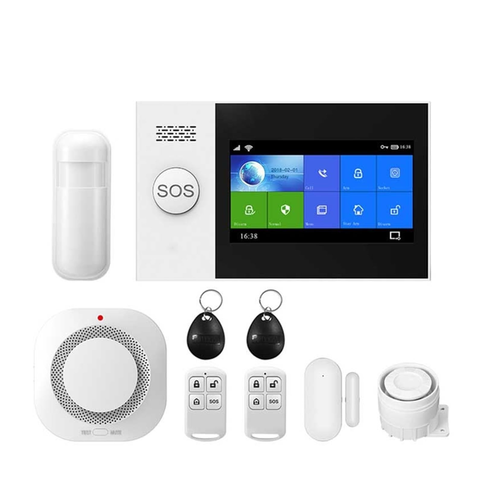 Système d'alarme WiFi GSM DELURA avec écran tactile de 4.3 pouces pour sécurité maison H Kit