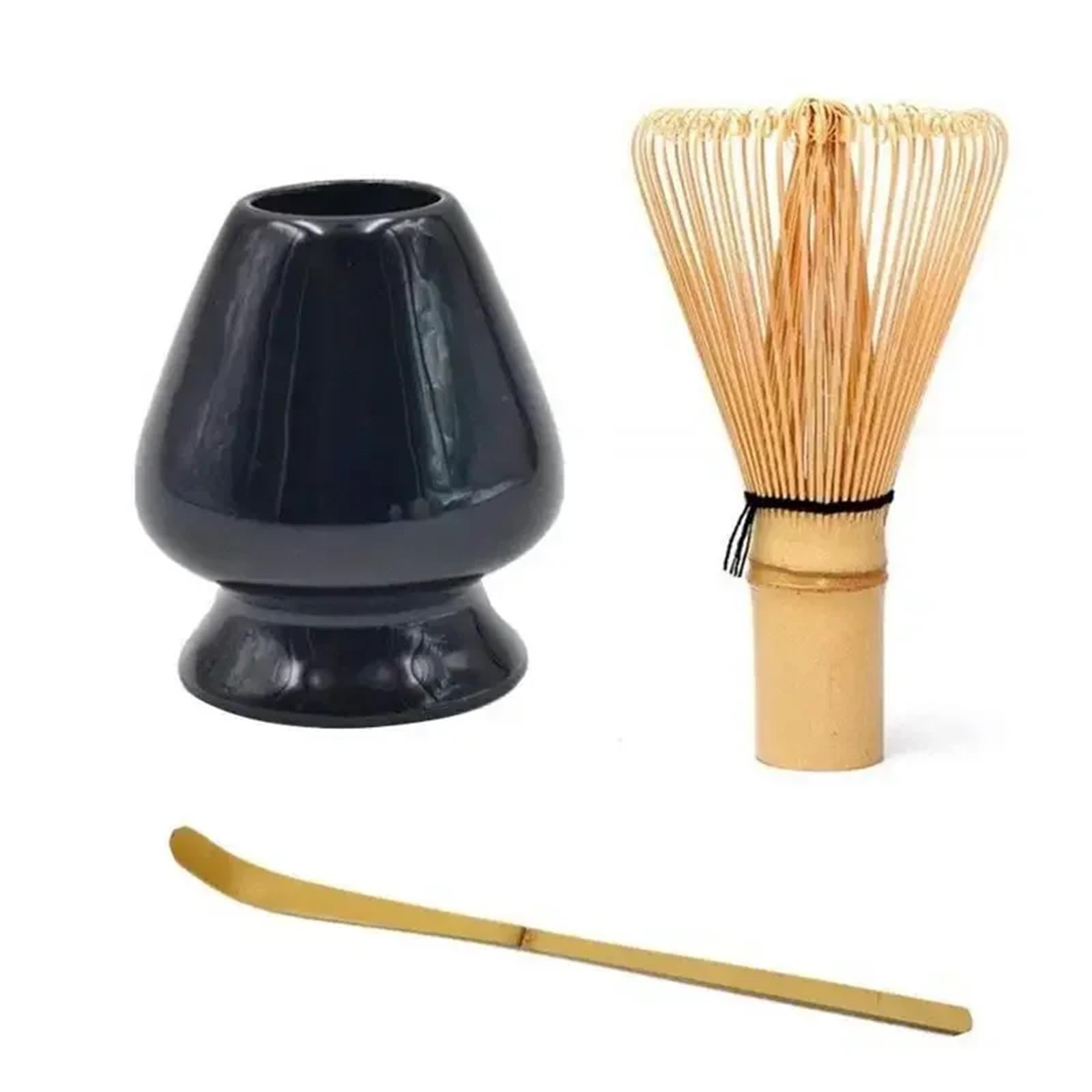 Batidor De Té Verde Matcha, Juego, Cuchara Honda Y Soporte, Accesorios For Te matcha kit(Black)