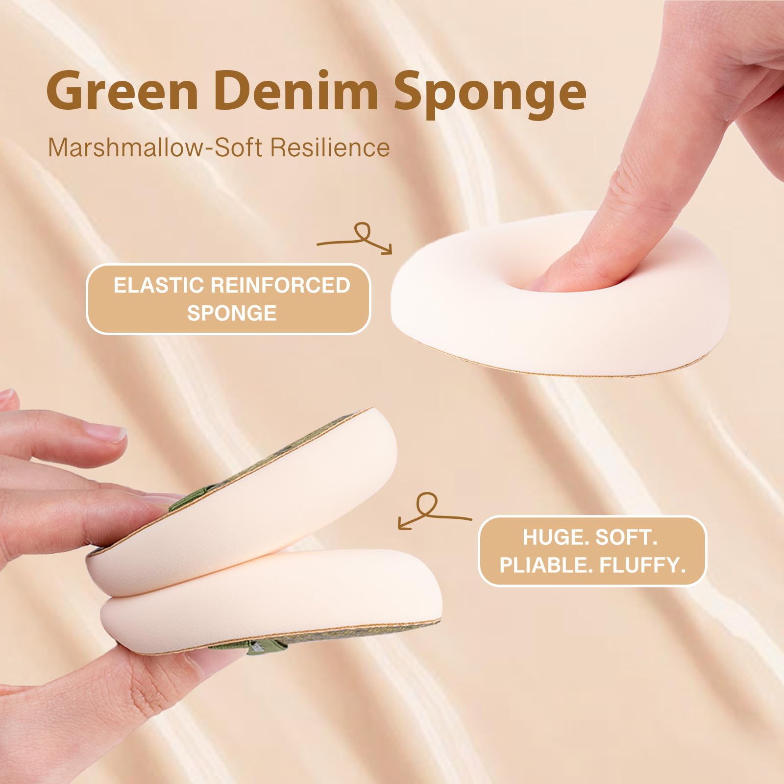 Momo's Workshop 2pcs Powder Puff, Makeup Sponge for Liquid Foundation Ultra Soft Face Powder Puff, Hypoallergenic - Image 2