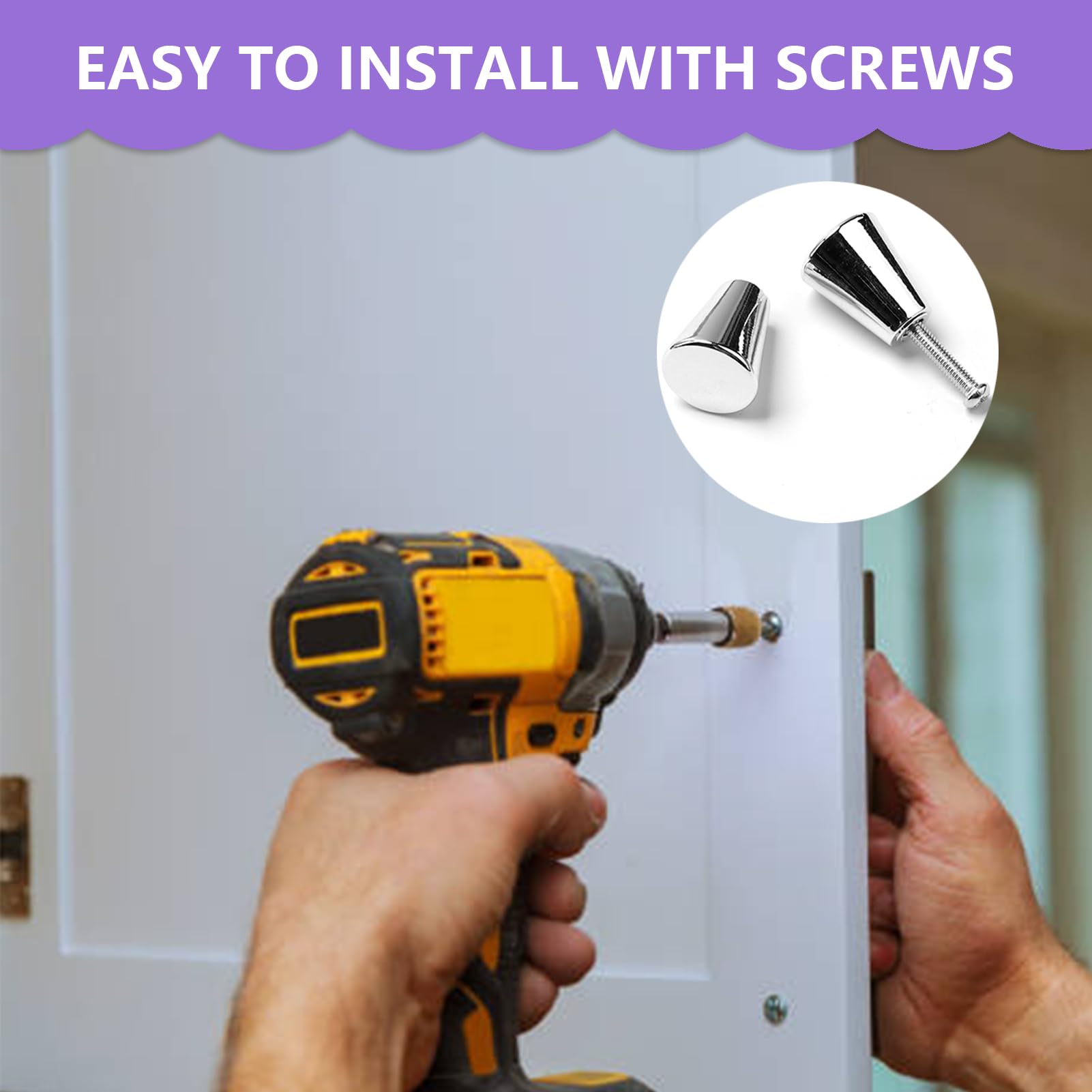 10 Pomelli Per Cassetti Argento - Moderni, Rotondi, Per Cucina, Bagno, Mobili Da Rinnovare