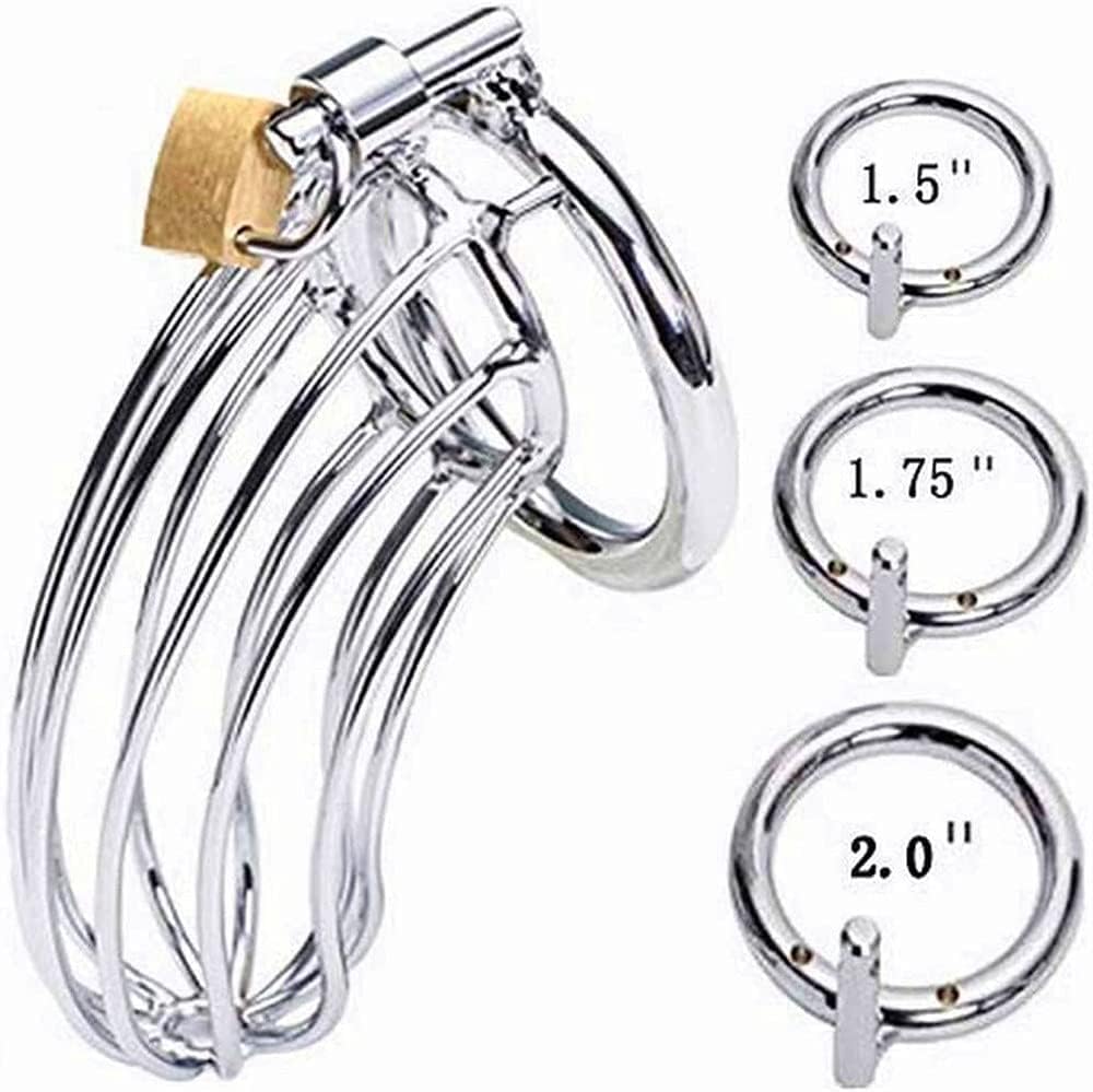 Stainless Steel Male Cock Lock Premium Protection Penis Chastity Cage Protection Design Intimate Erotic Play 40MM Ring