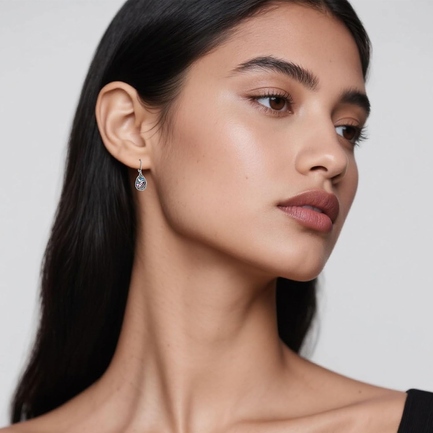 Animal Earrings 925 Sterling Silver Abalone Shell Dangle Drop Earrings Leverback Earrings Cute Animal Jewelry Gifts for Women Girlfriend - Image 6