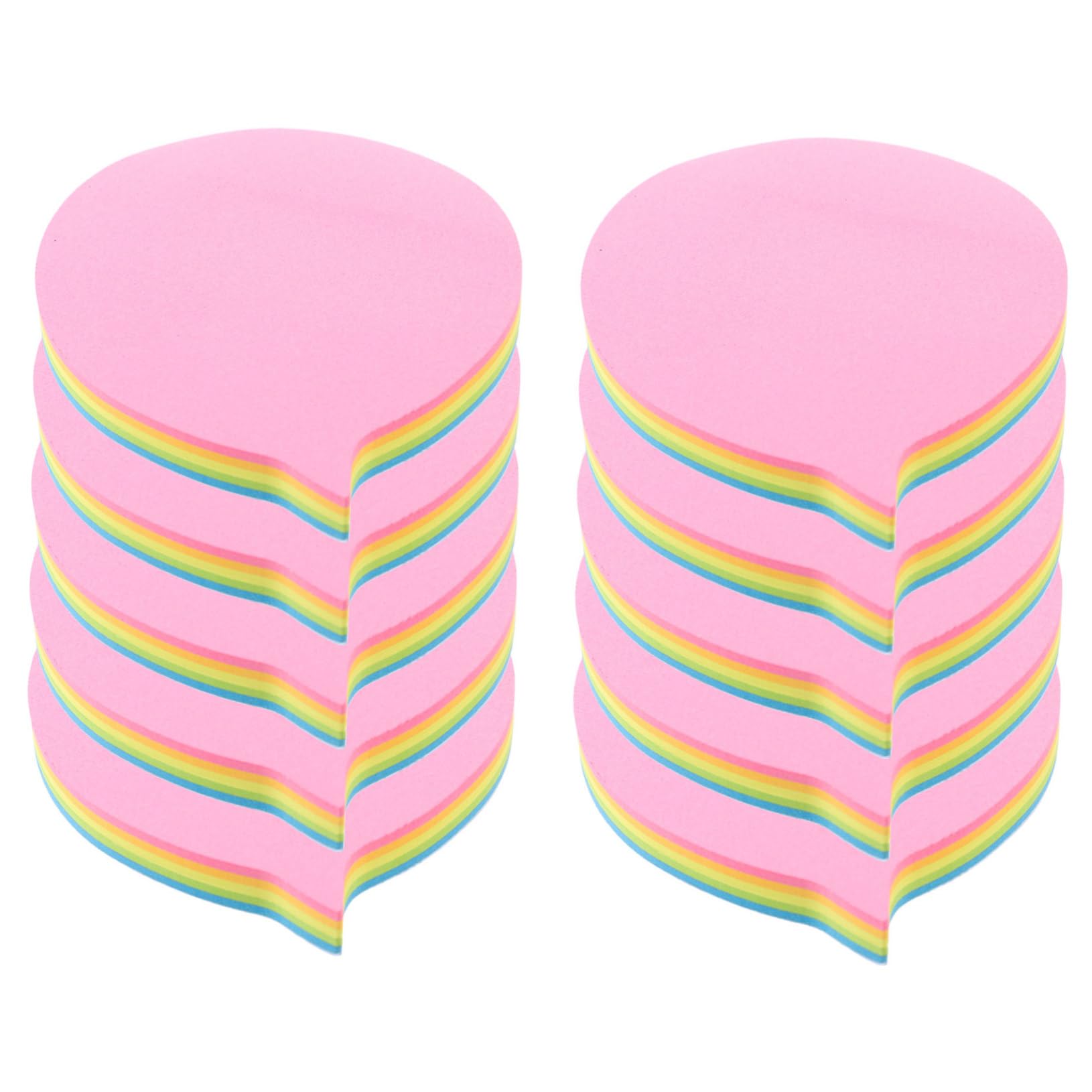 Operitacx Lot De 5 Blocs-Notes Adhésifs De 10 Couleurs 400 Blocs-Notes De Bureau Autocollants Pour Notes Bloc-Notes Pastel Grandes Notes En Forme De Cœur Autocollants Mémo Marqueurs