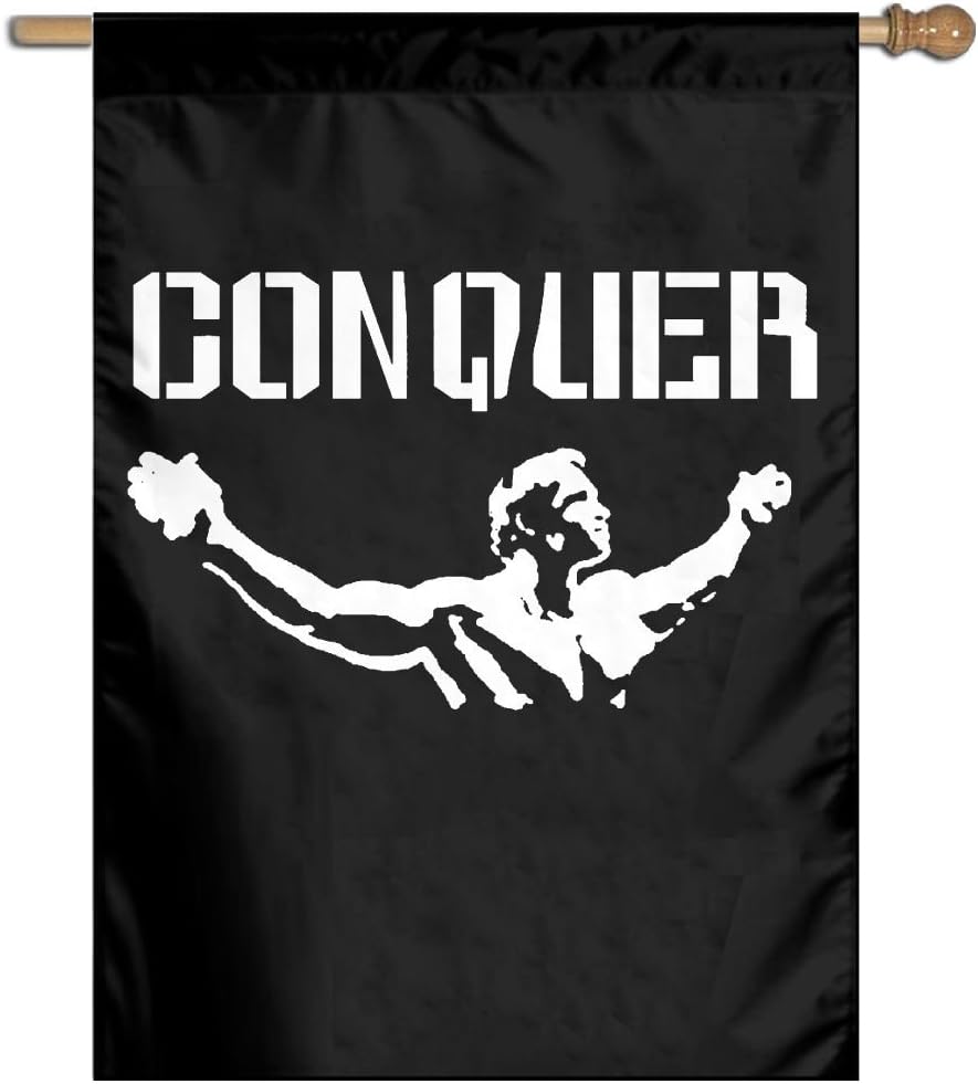 Conquer Pose Gym Lifting 100% Polyester Fabric Home Flag 27x37"