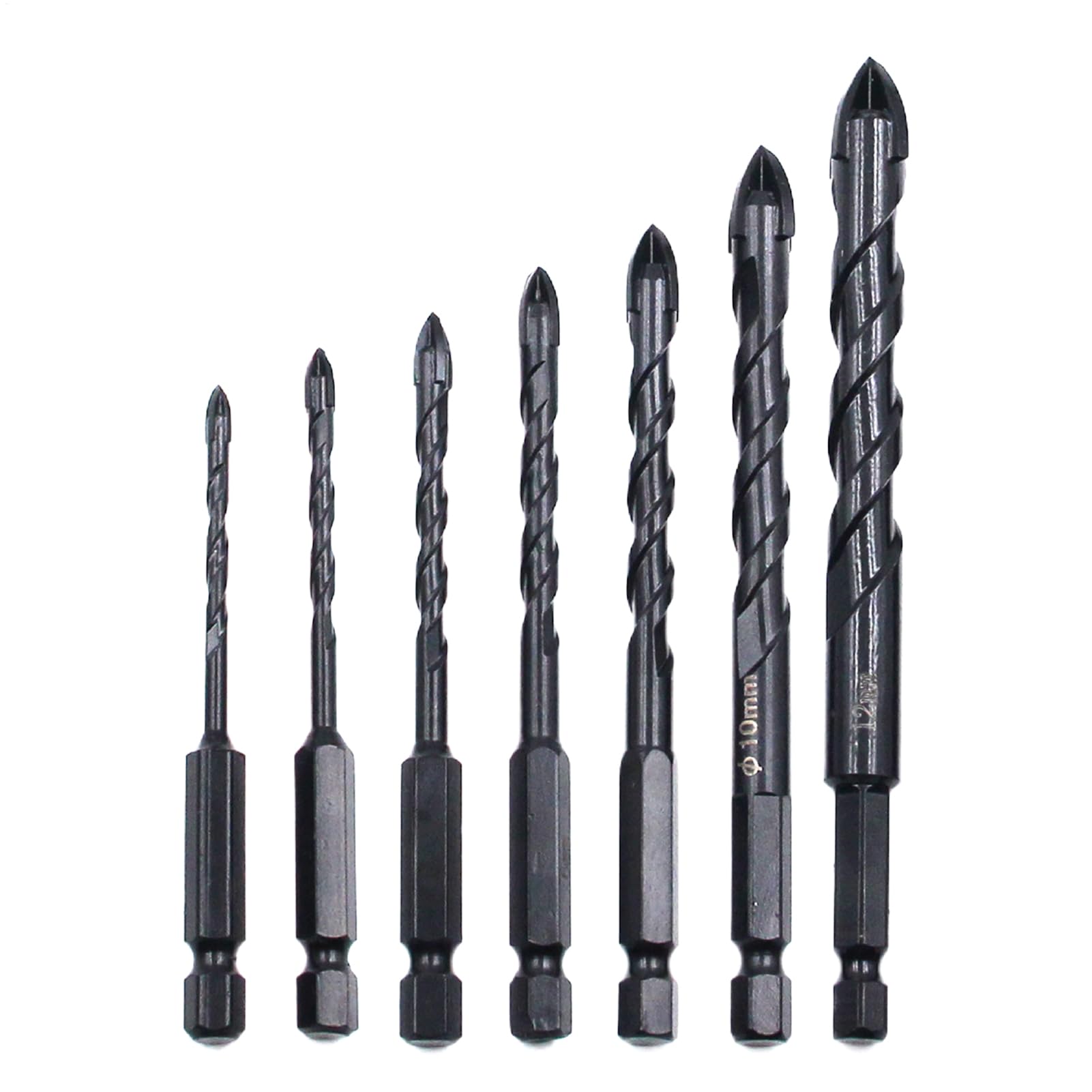 Brocas para Azulejos Metal Cemento Ladrillo Porcelana Vidrio | Set de 7 Brocas para Mampostería y Hormigón Accesorios Perforación Herramientas Eléctricas Industriales Obra