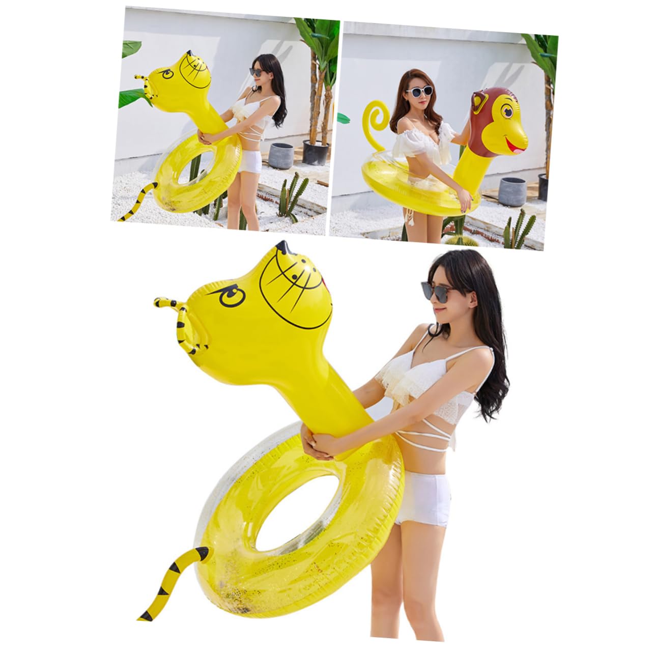 Anello Gonfiabile da Nuoto Tigre 90# in Pvc Giallo per Adulti