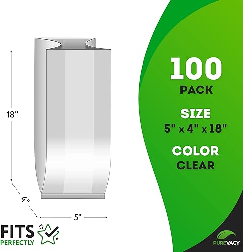 Miniatura 2 de PUREVACY Bolsas de pan de plástico con fuelle de 5 x 4 x 18 pulgadas, bolsas de plástico para almacenamiento de pan, paquete de 100 bolsas de