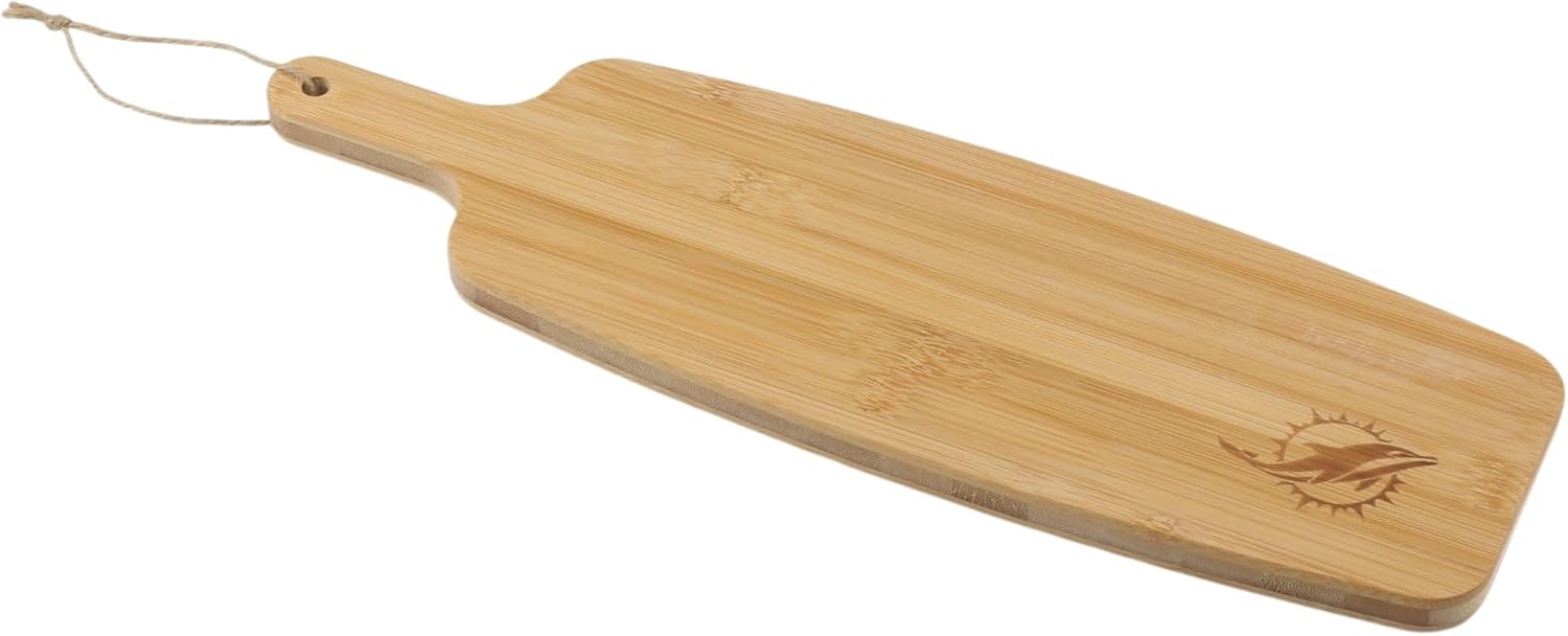 The Memory Company Officially Licensed NFL Bamboo Paddle Cutting Board – Engraved Team Logo, Durable & Eco-Friendly Kitchen Accessory, 15.2 x 4.9 Inches