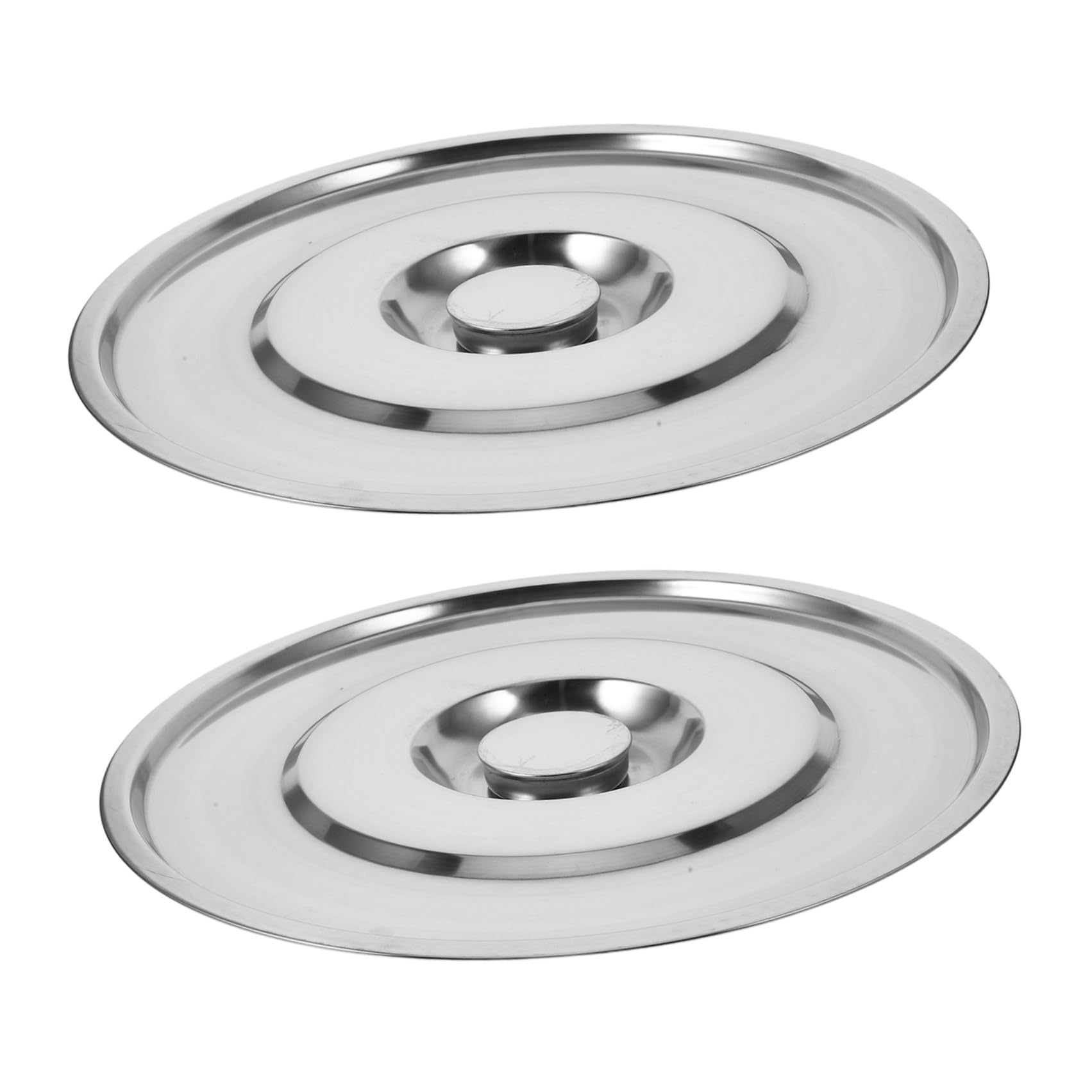 2 Pezzi Coperchio per Pentola in Acciaio Inossidabile Spesso con Manico, Resistente e Facile da Pulire, per Cucine Commerciali e Domestiche, Colore Argento