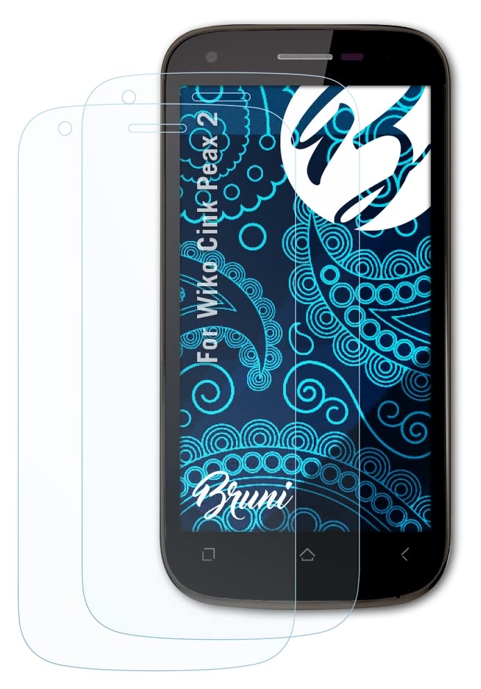 Bruni Protecteur d'écran Compatible avec Wiko Cink Peax 2 Film Protecteur, Cristal Clair Écran Protecteur (2X)