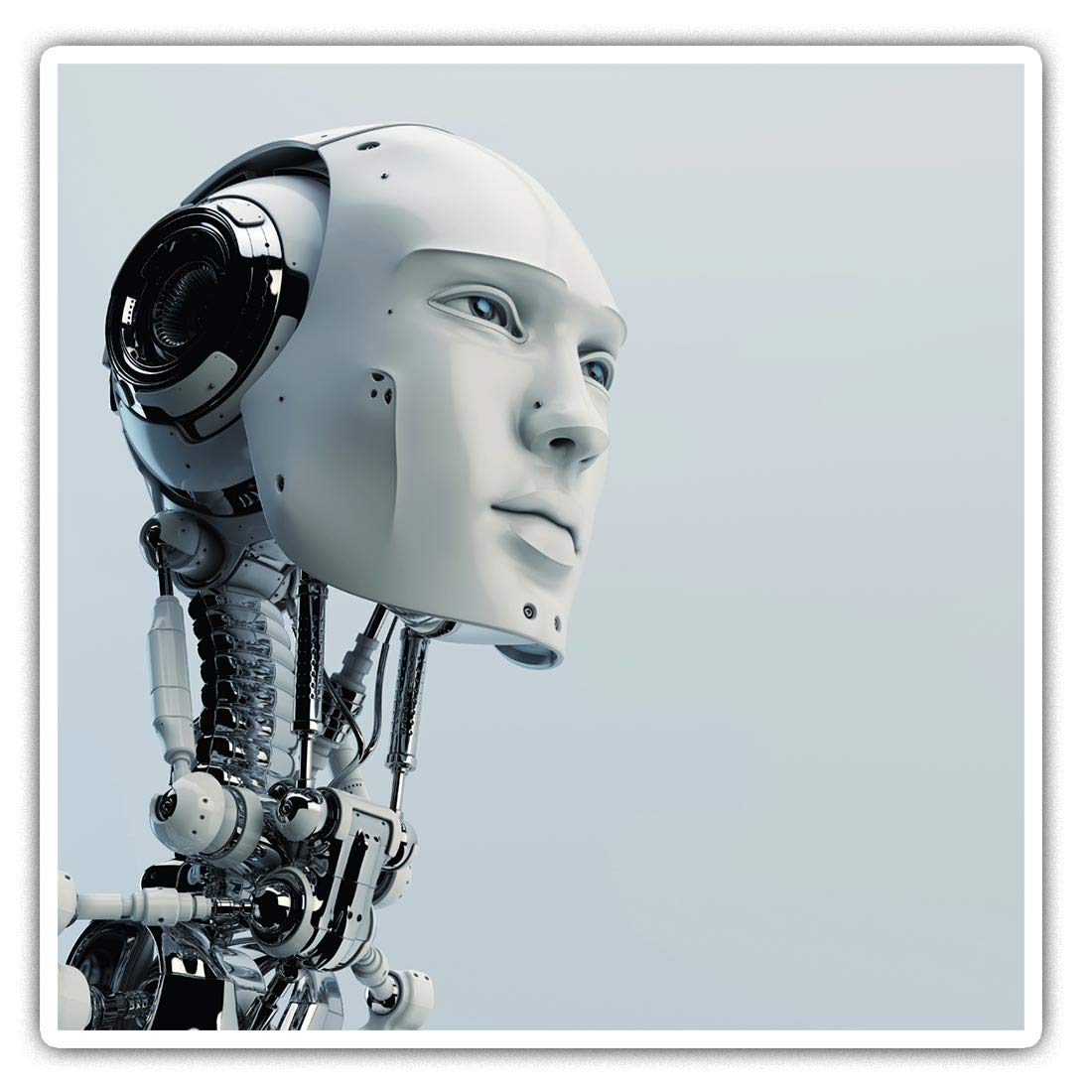 2 x 10cm Square Vinyl Stickers - Futuristic Robotificial Intelligence Decals 14248