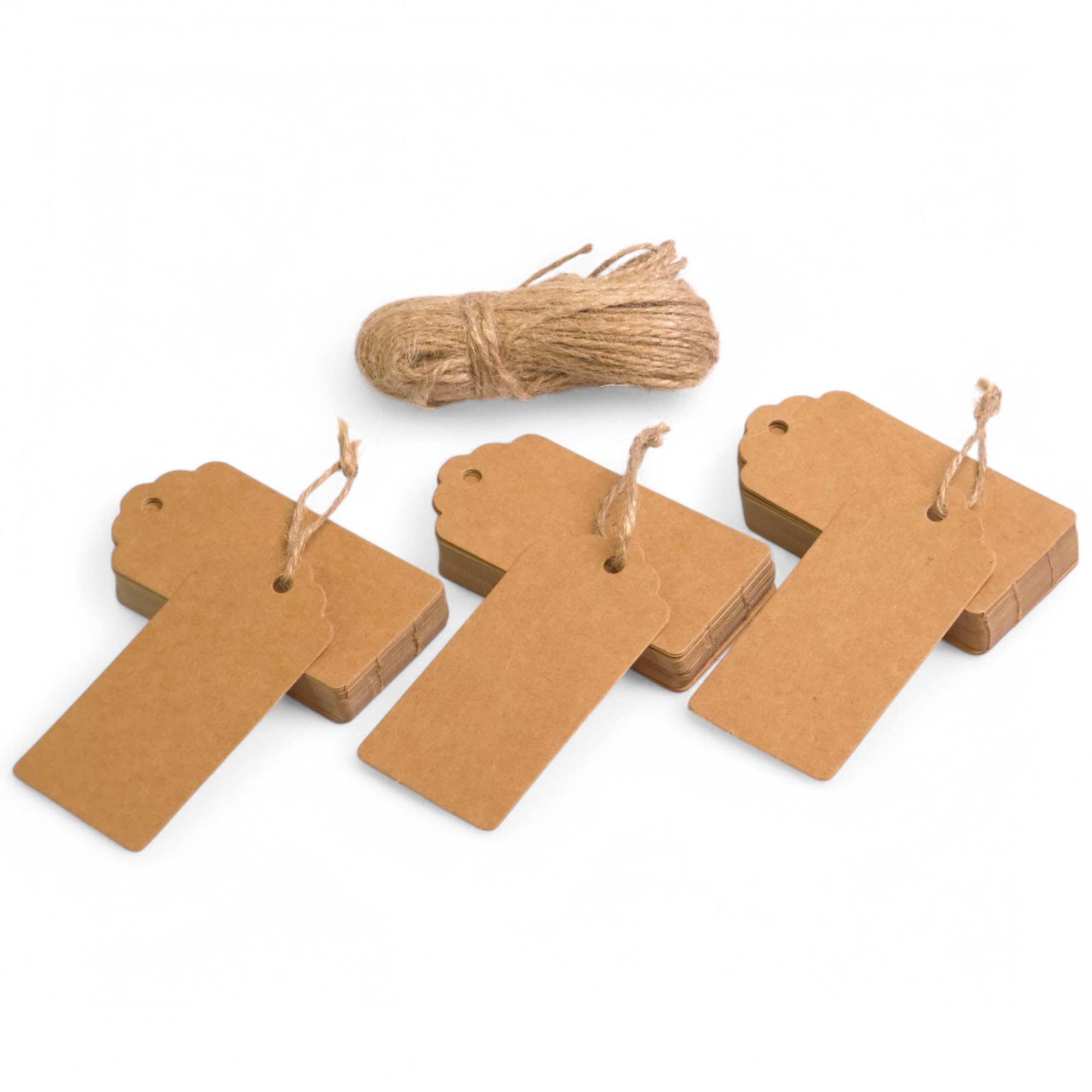 Akord Brown 100Pcs Paper Hang Tags Gift Price Party Wedding Label Cards, 4.5Cm(L) X 9Cm(H)