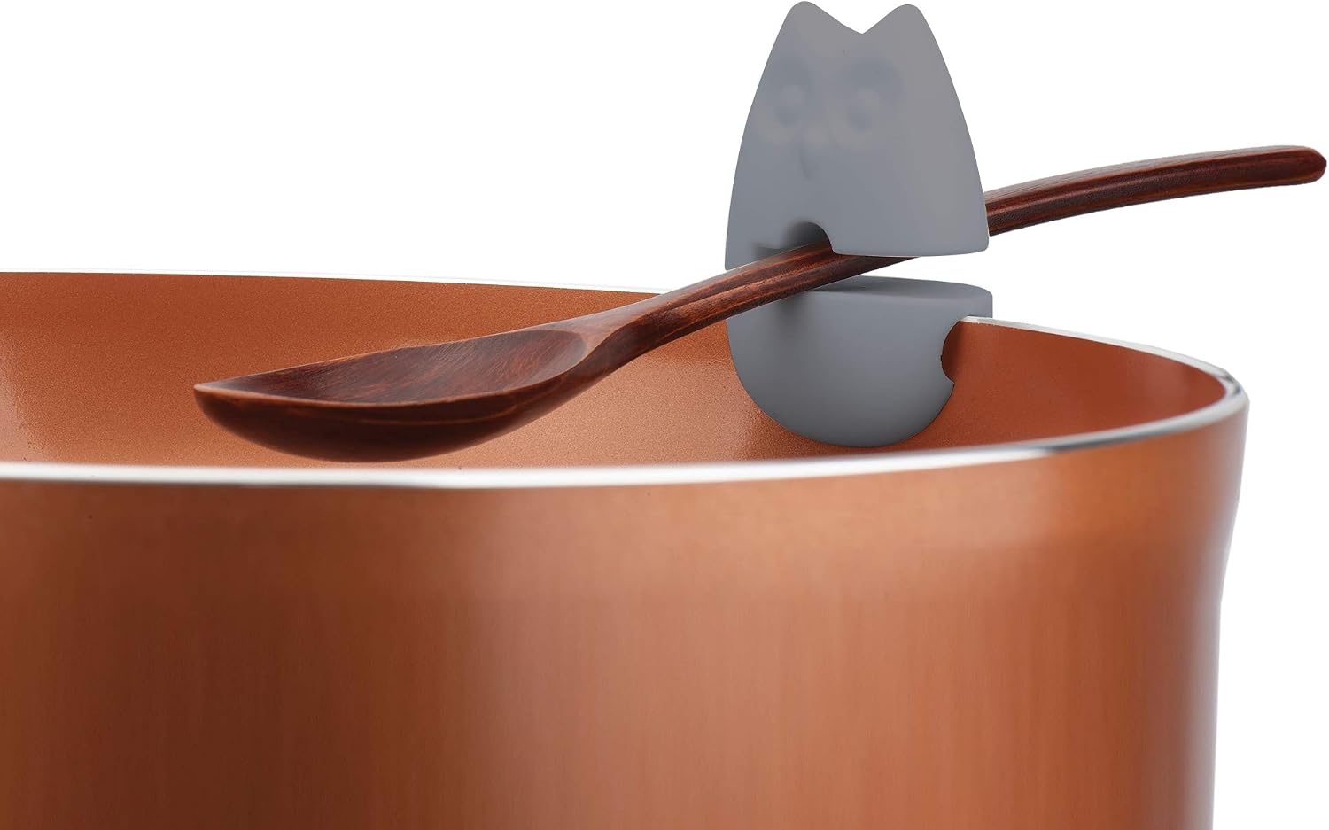Fox Run Silicone Pot Clip Spoon Rest, Set of 2, Black/Grey