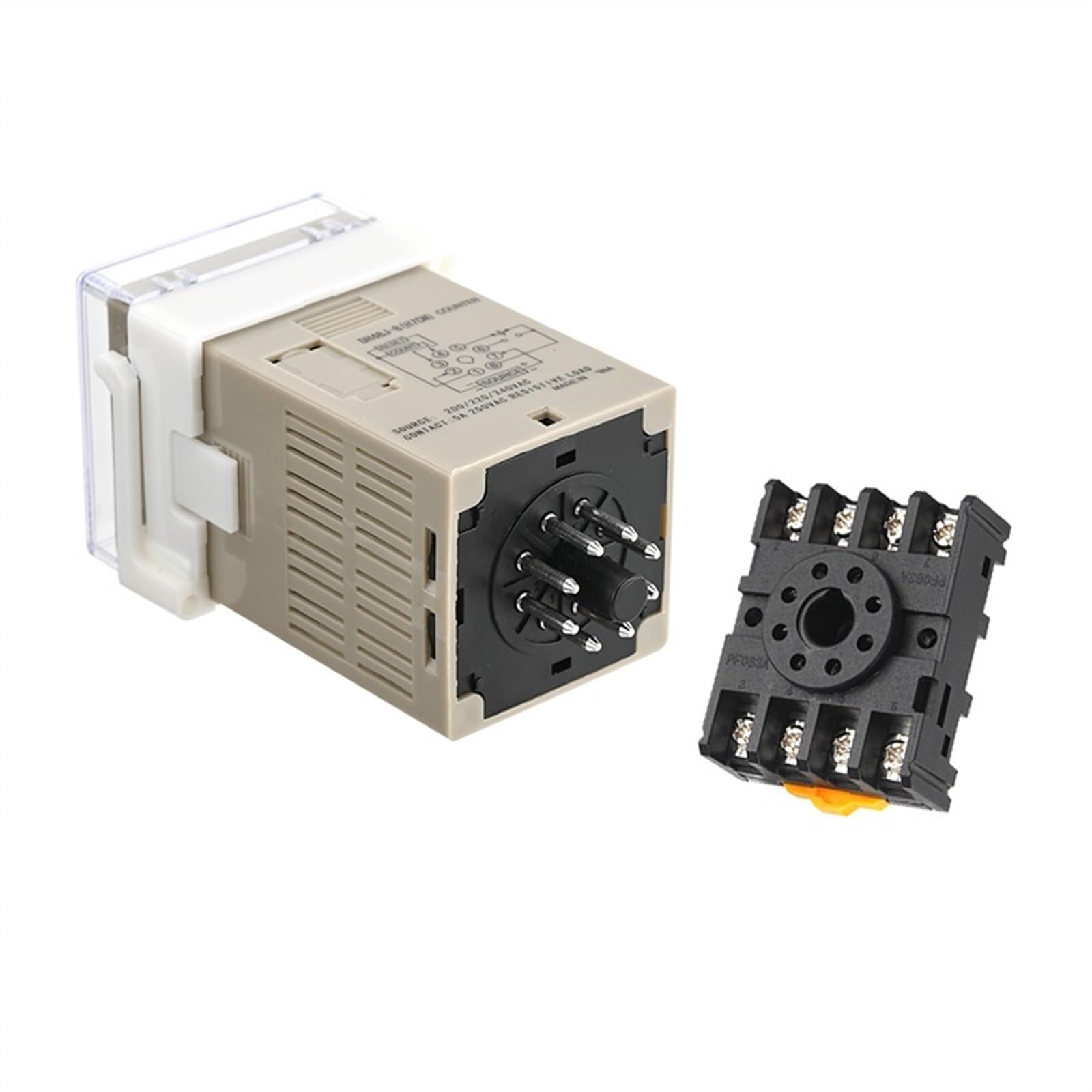 DH48S-1Z LED Temporizzatore Digitale Relè Programmabile Interruttore di Ritardo 0.01S-99H99M Base Presa AC/DC 12V 24V 36V 110V 220V 380V (Size : AC 110V)