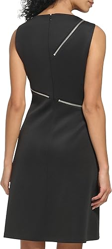 Miniatura 4 de DKNY womens Scuba Fit and Flare Dress With Zipper Detail