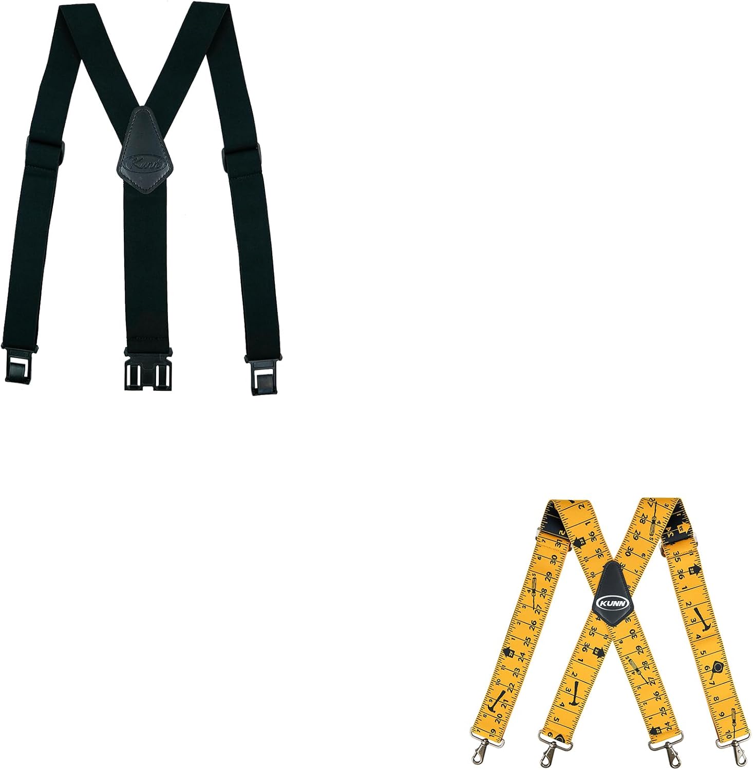 KUNN Men's 1.5 inch Wide Suspender & 2Inch Tape Measure Mens Suspenders with Hooks