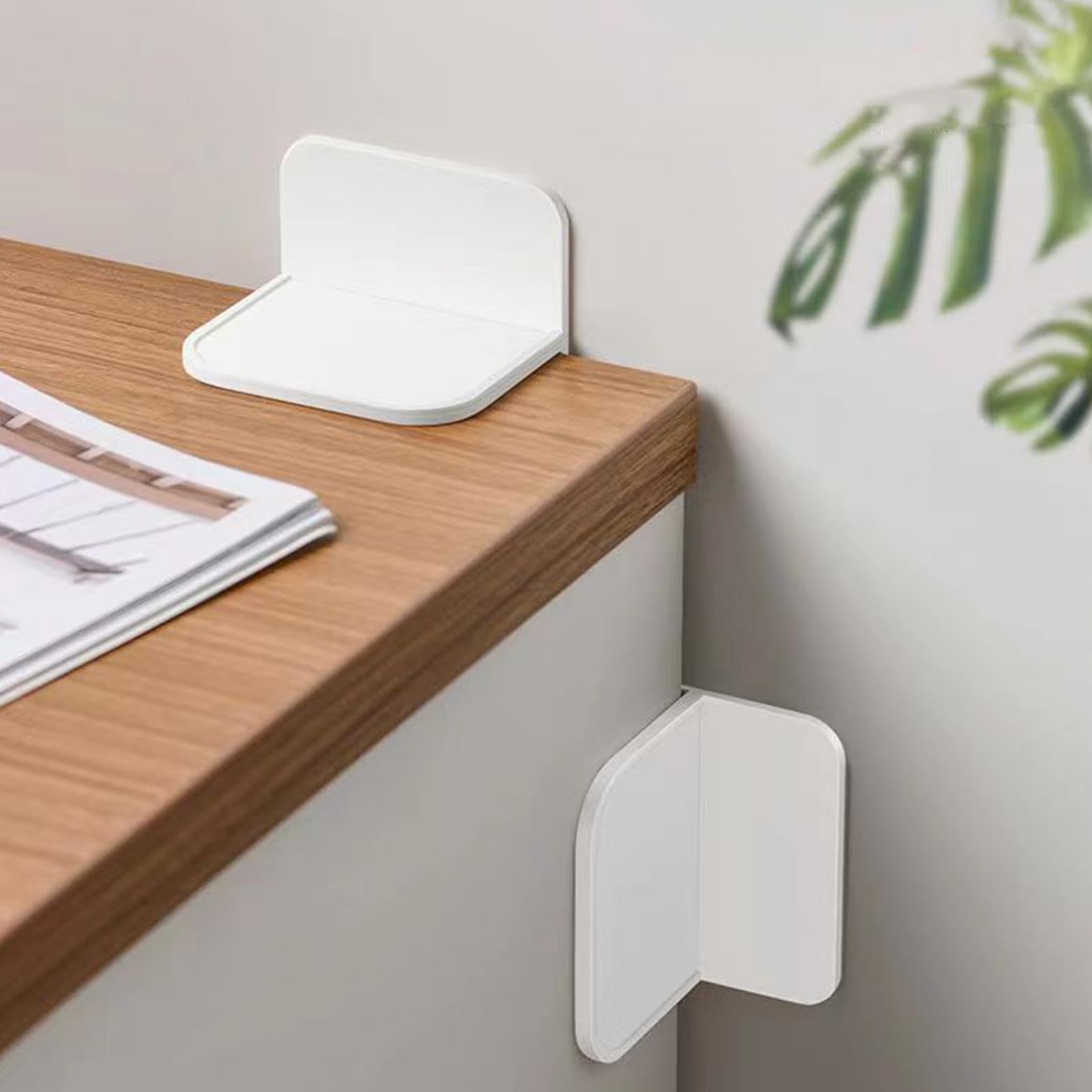 Ancoraggi per mobili senza trapano, ancoraggi da parete per mobili antiribaltamento,Ancoraggi adesivi per mobili da 6 pezzi Ancoraggi sicuri per parete | Ancoraggi a parete per mobili resistenti all'u