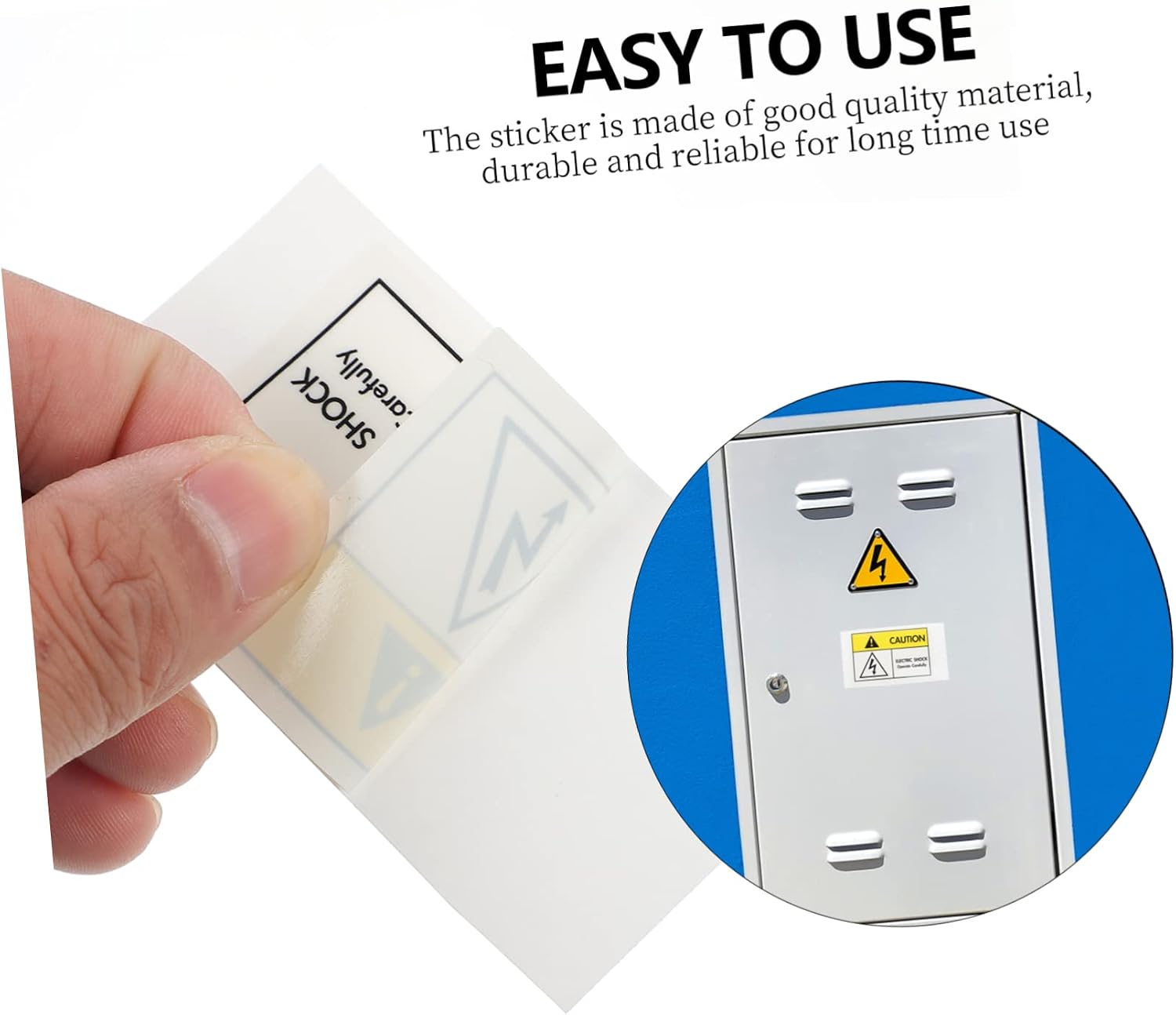 Homoyoyo 1Pc Electric Shocks Warning Sticker Safety Decal for Equipment Easy to Install Adhesive Caution Sign Lightweight Practical Safety Label for Industrial Use
