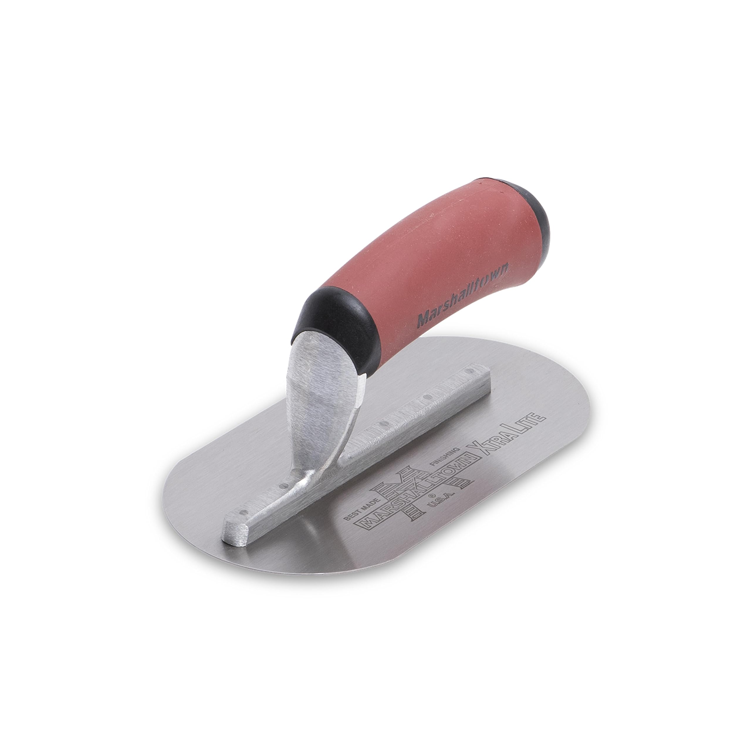 Marshalltown pequeña paleta alisadora, paleta de pared con mango DuraSoft, de acero, dimensiones: 191x102 mm, extremos redondeados