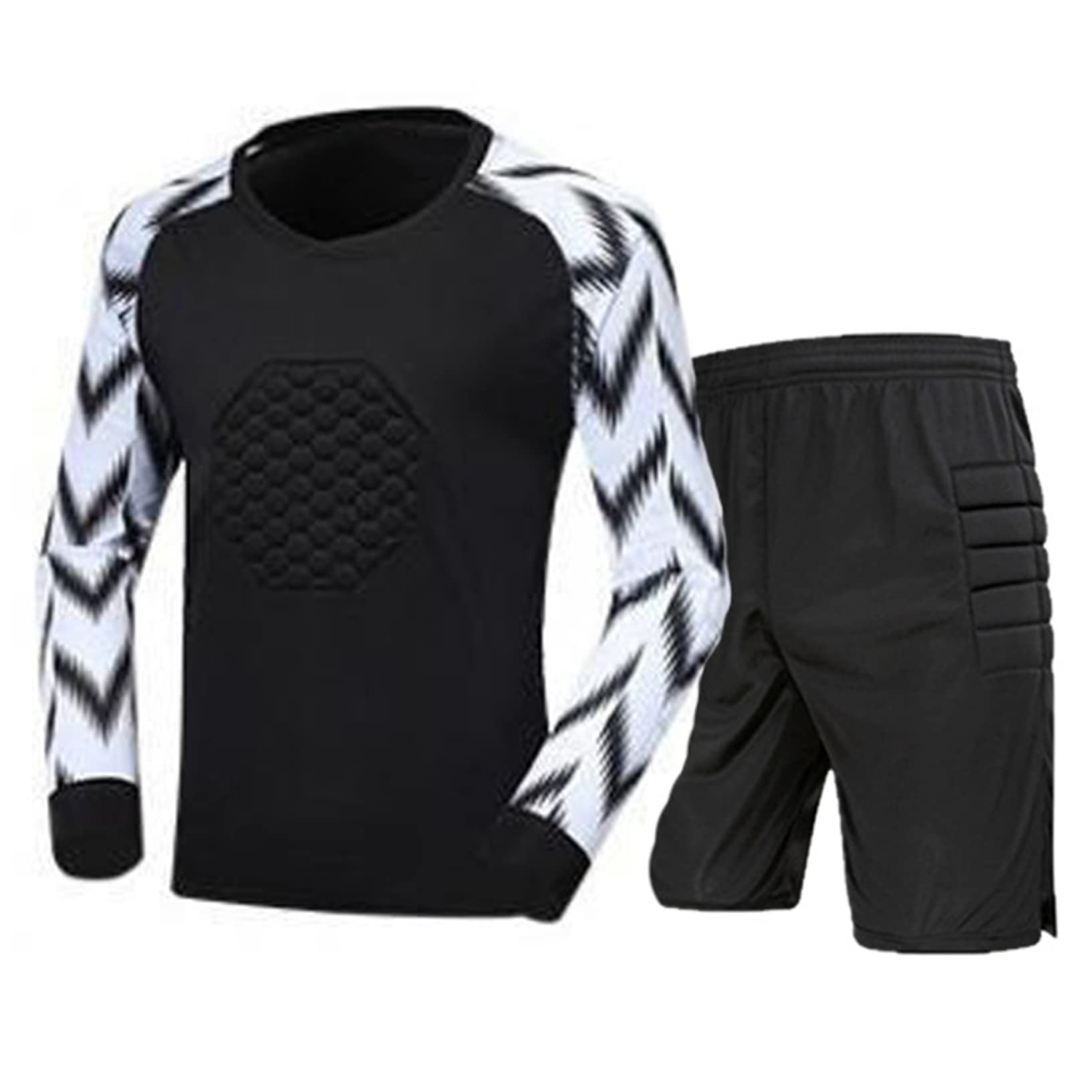 Oyolan Enfant Garçon Maillot de Gardien de Football avec Short Ensemble Gardien de But de Sport Foot Tenue Rembourré 8-16 Ans
