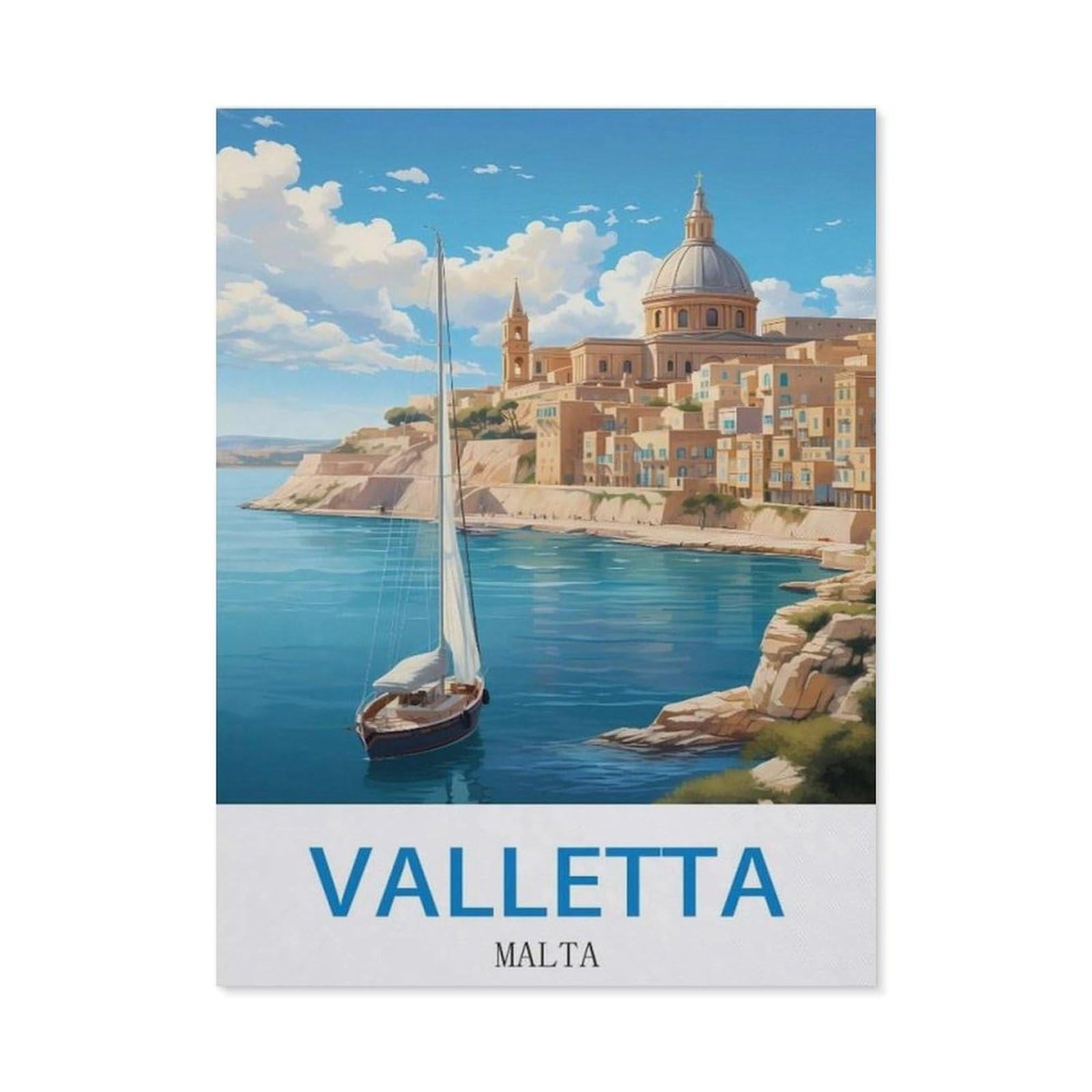 BEAYODKP Diamond Painting，Valletta Malta（40 x 50 cm）