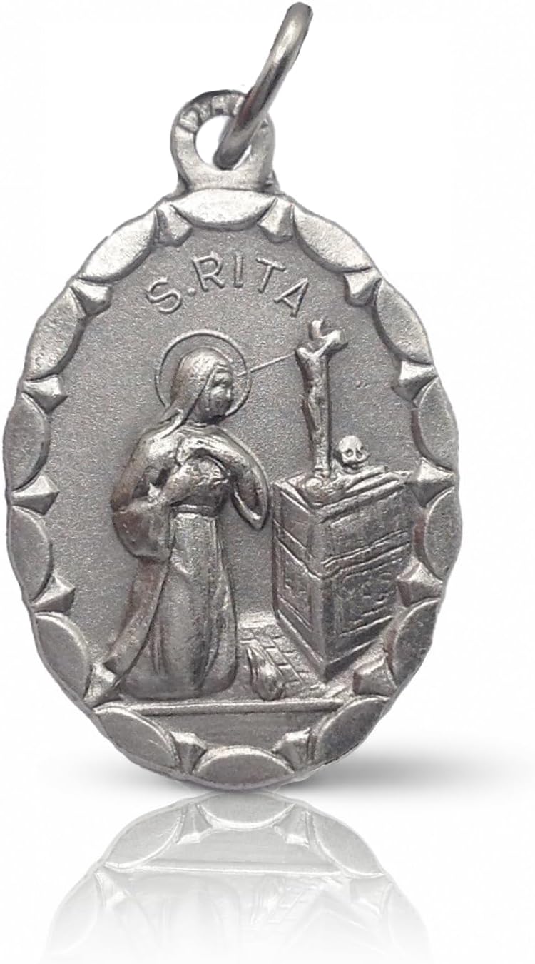 I G J SAINT RITA FROM CASCIA MEDAL - THE PATRONESS OF LOST AND IMPOSSIBLE CAUSES - 100% MADE IN ITALY