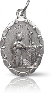 I G J SAINT RITA FROM CASCIA MEDAL - THE PATRONESS OF LOST AND IMPOSSIBLE CAUSES - 100% MADE IN ITALY