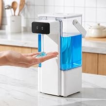 800ml/27oz Large Capacity Automatic Soap Dispenser, White | Touchless, 2 Adjustment Mode, Type-C Rechargeable, IPX5 Waterproof, Auto-Clean Design For Kitchen, Bathroom