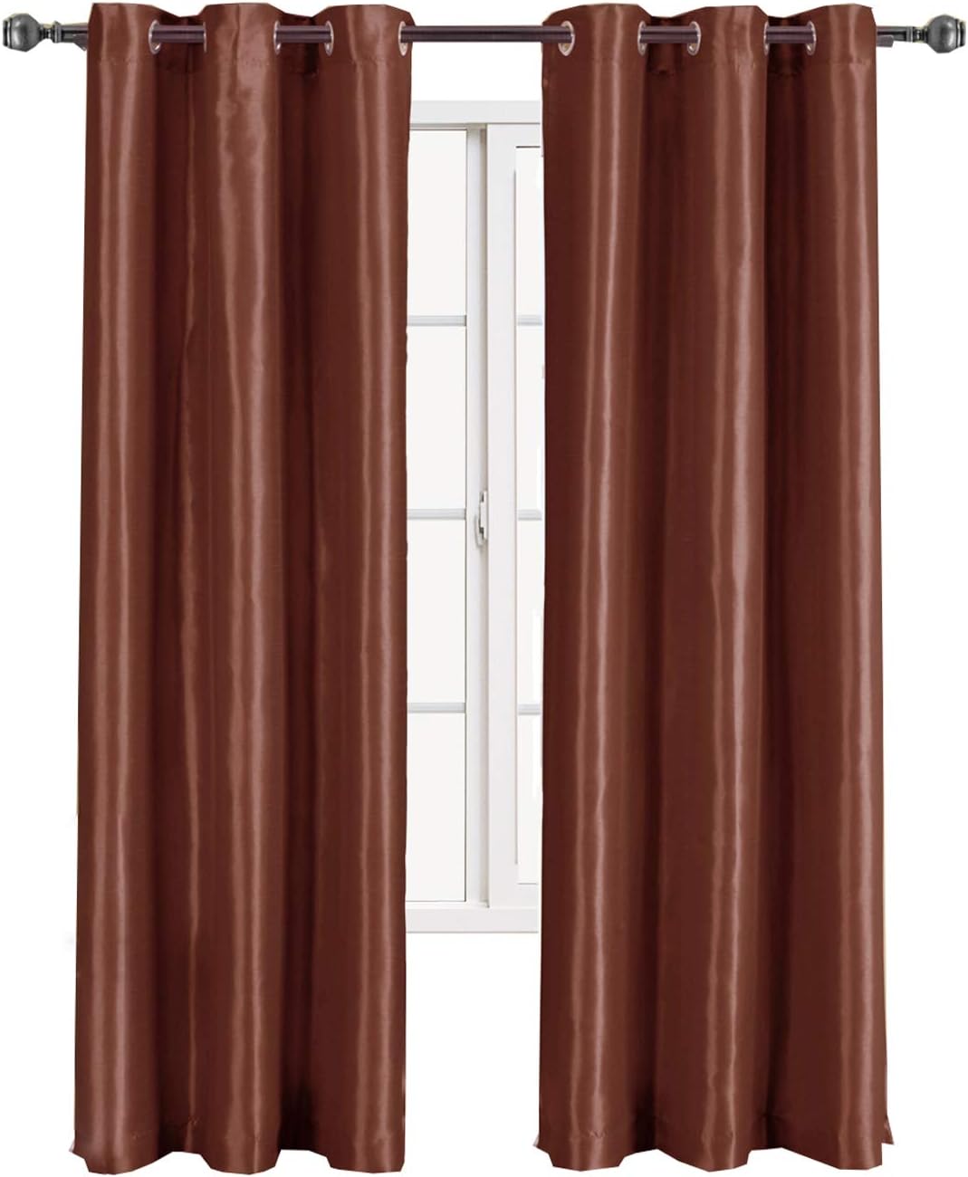 sheetsnthings Soho 42-Inch Wide x 63-Inch Long, Single Grommet Top Thermal Blackout Curtains, Rust