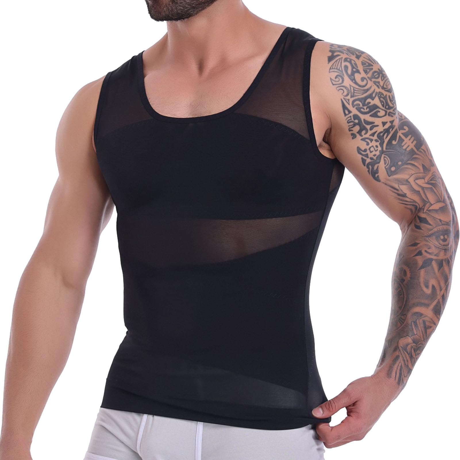 MISS MOLY Shapewear Elastischer Bauchweg Tank Top Ärmellos Kompressionsshirt Body Shaper Westen gentlemen's shaper shirt