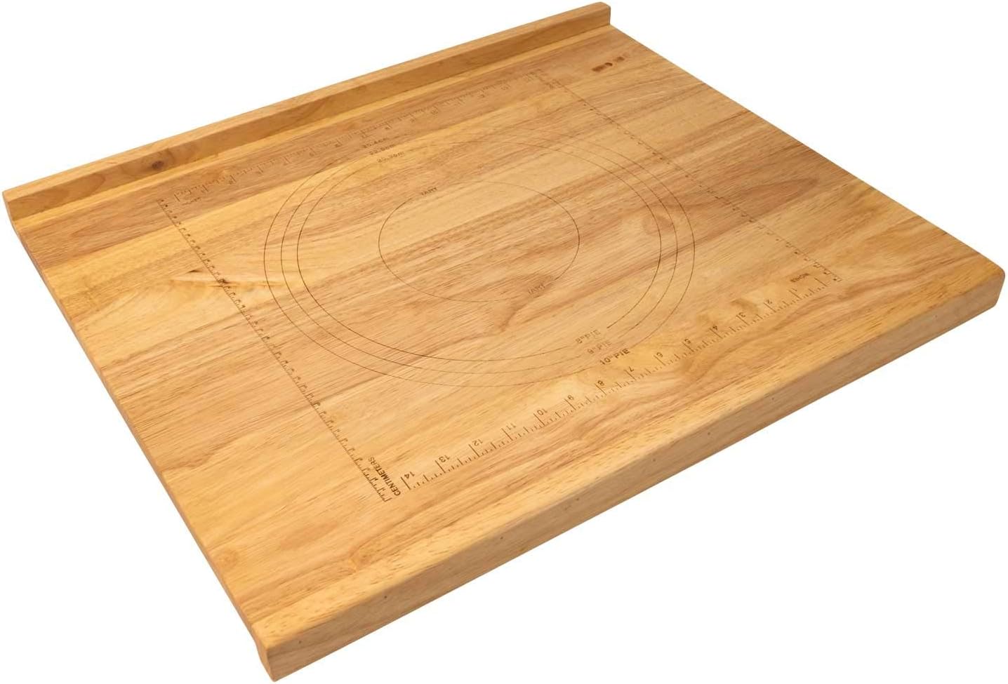 Zelancio Reversible Wooden Pastry Board with 10-Inch Ruler, Includes, 9-Inch and 10-Inch Pie Template, with Front and Back lip